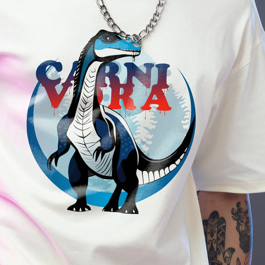 Dino Carnivora Men's Oversized Graphic Printed T-Shirt
