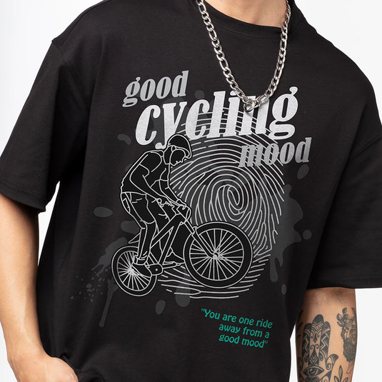 Cycling Mood Men's Graphic Printed Oversized T-Shirt