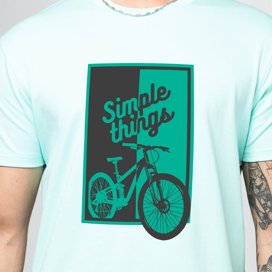 Simple Things Men's Pale Blue Graphic Printed T-Shirt