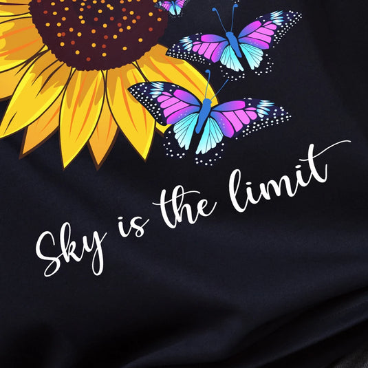 Sky is the Limit Oversized Graphic Printed Tee for Women