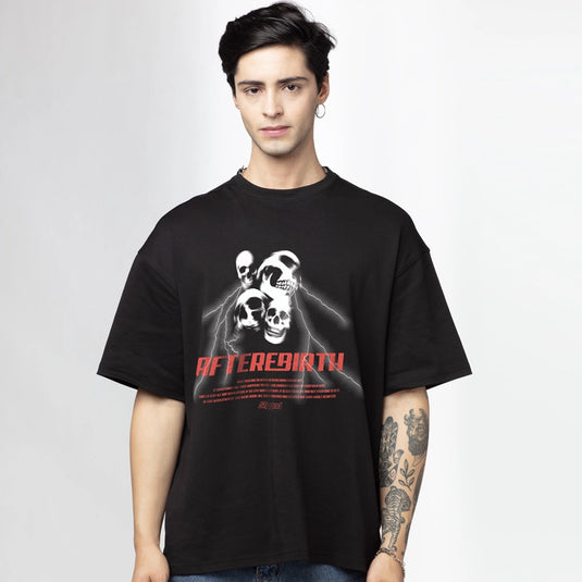 Sly God Theme Printed Oversized Black T-Shirt for Men