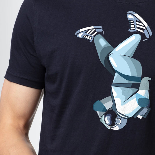 Space Man Graphic Printed Regular Fit T-Shirt for Men