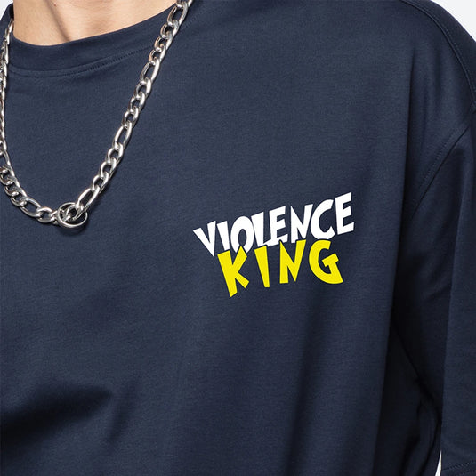 Violence King Men's Graphic Print Oversized T-Shirt