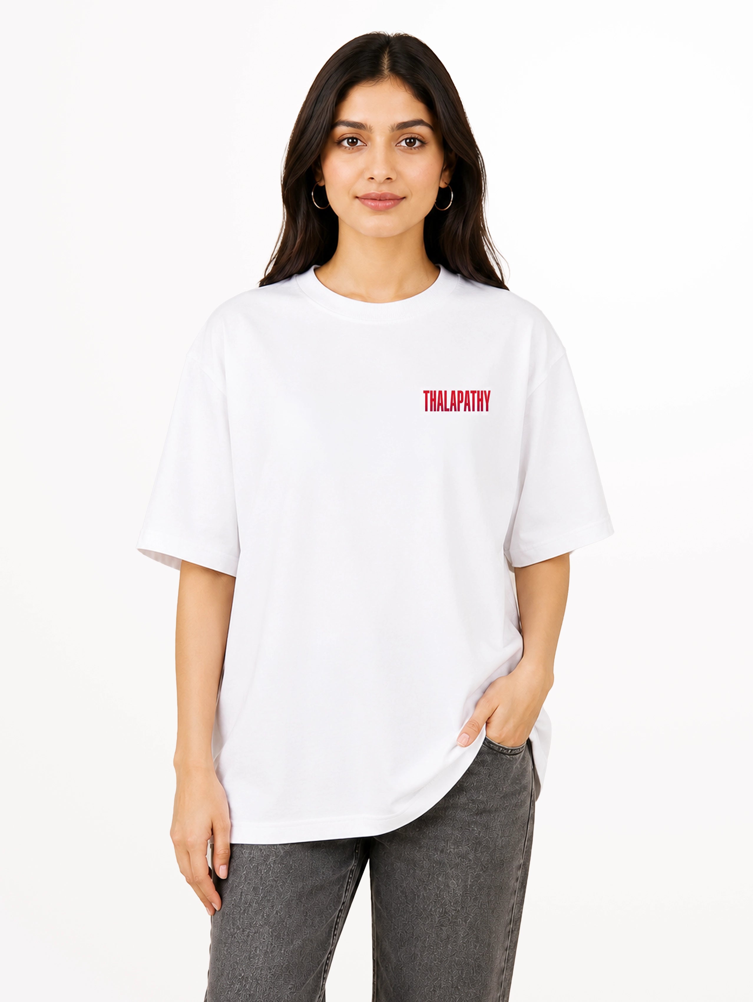 Women's Thalapathy Vijay Iconic Gaze T-Shirt – White