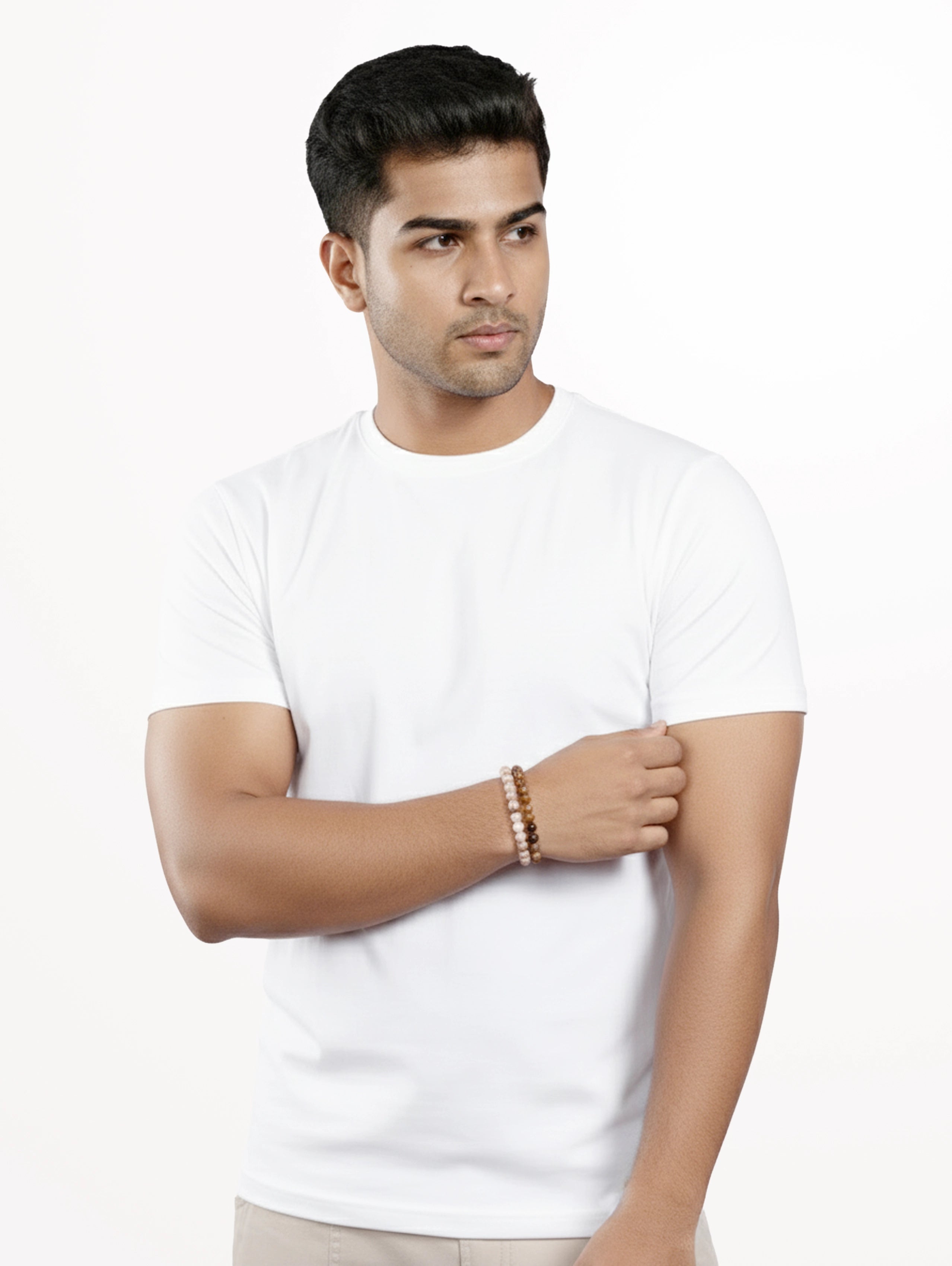 Men's Core Cotton Half Sleeve T-Shirt - White