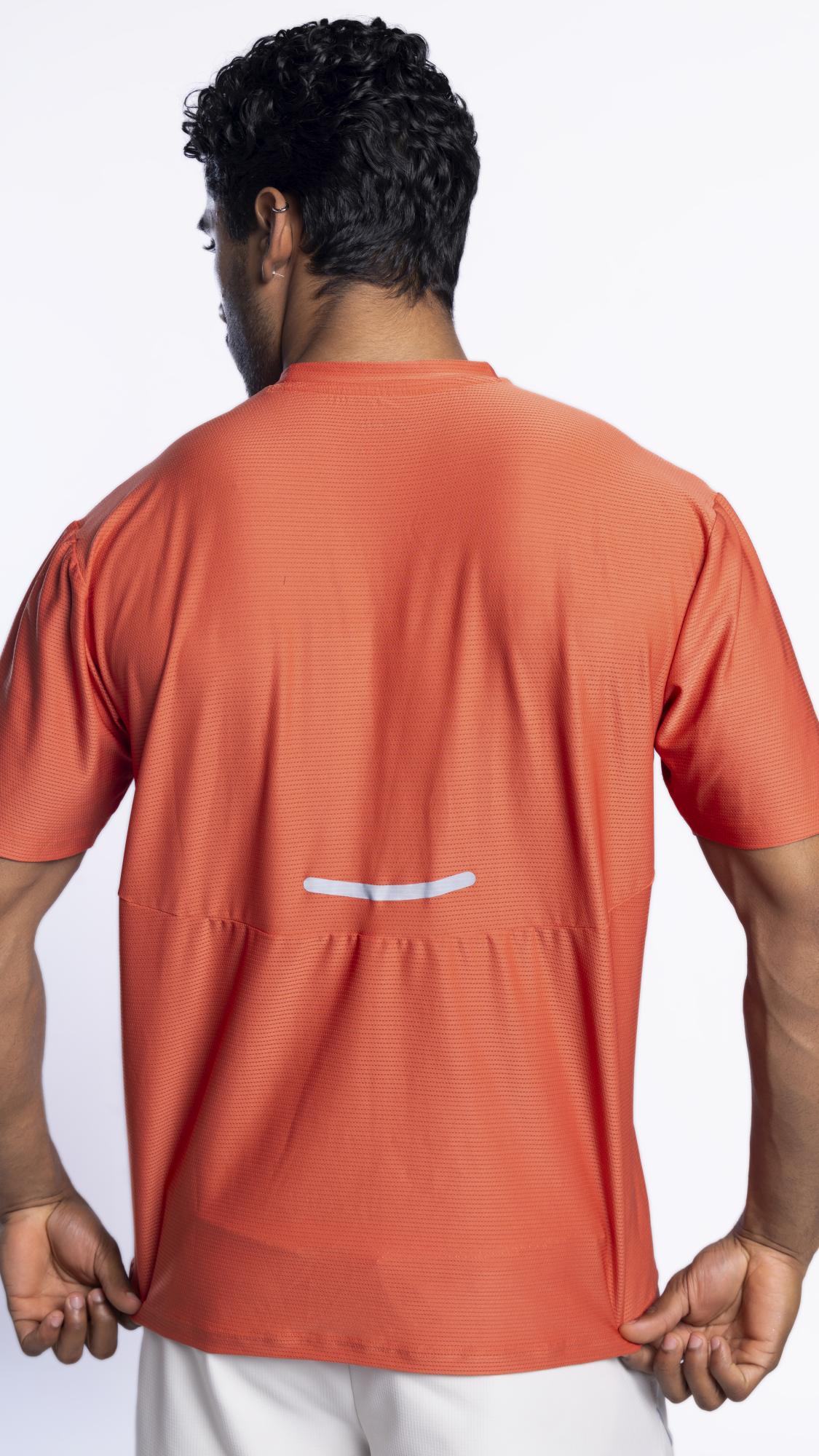 Xalt Life Aerodynamic Pulse Tee Deep Salmon CREW NECK