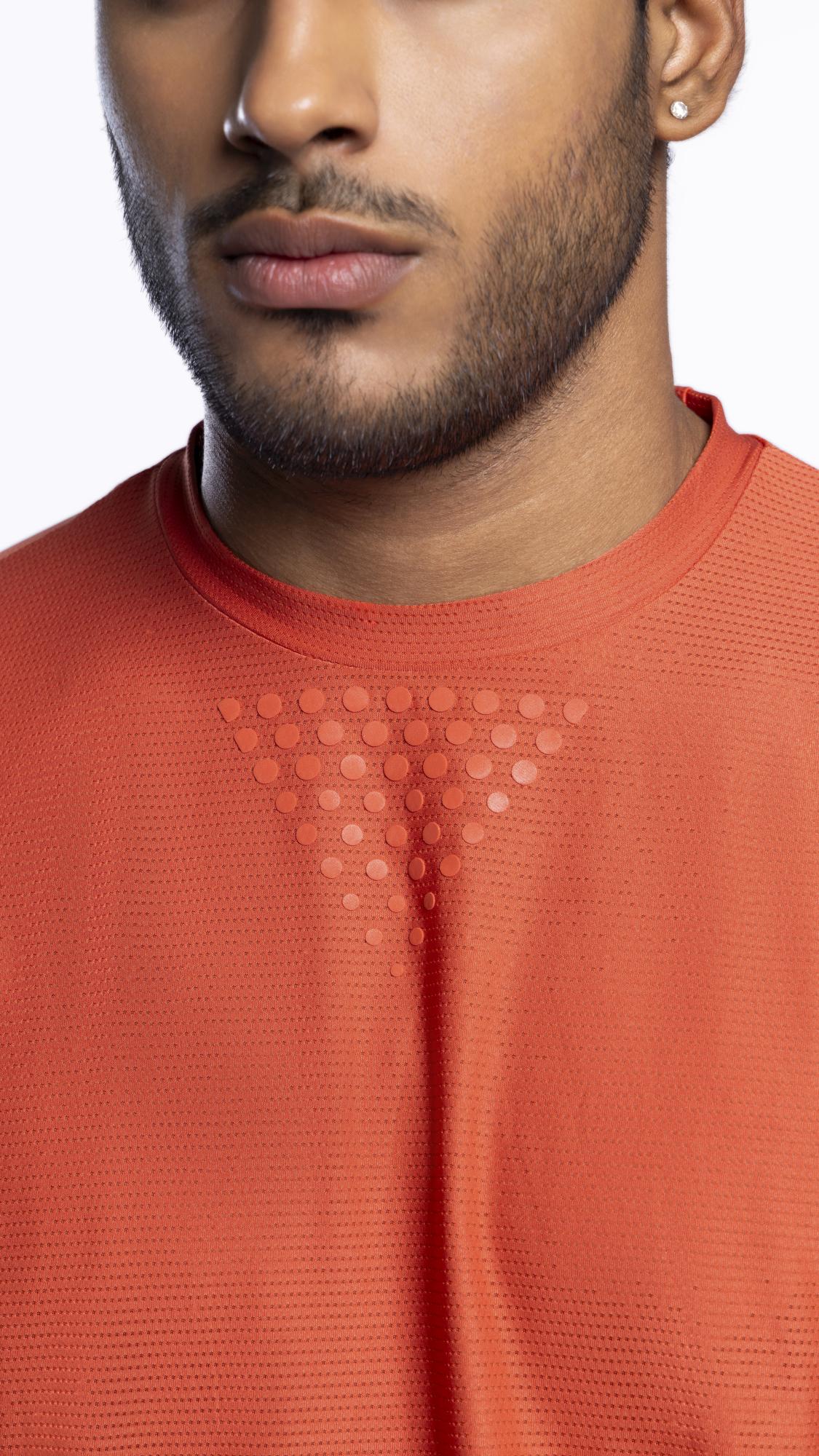 Xalt Life Aerodynamic Pulse Tee Deep Salmon CREW NECK