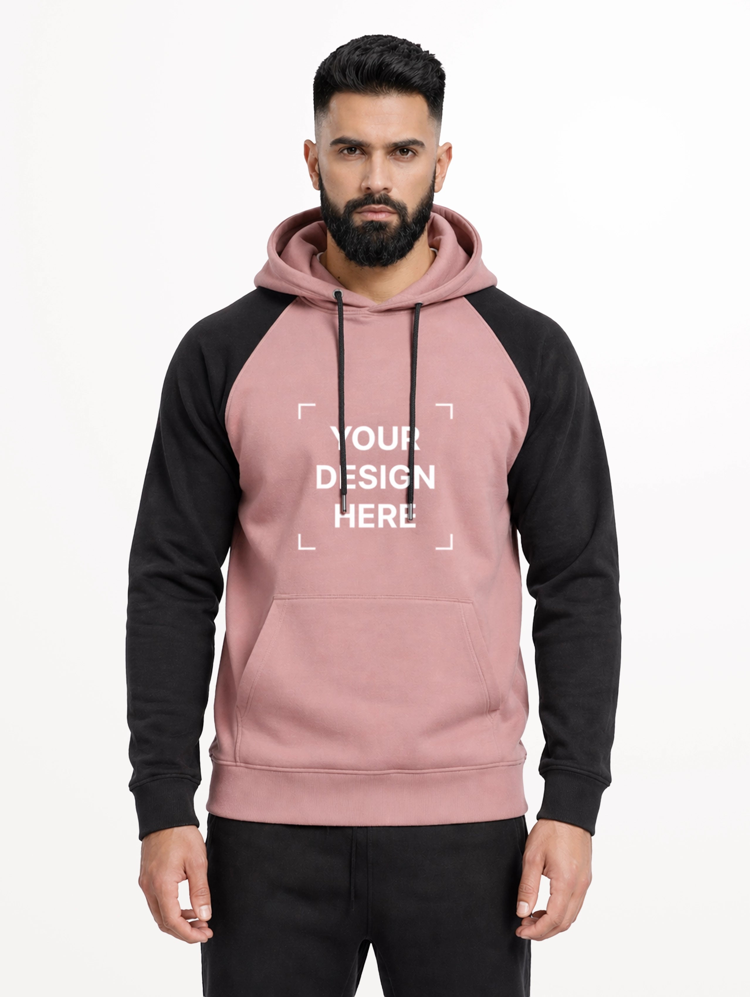 Men's Raglan Sleeve Blend Pullover Hoodie - Orchid