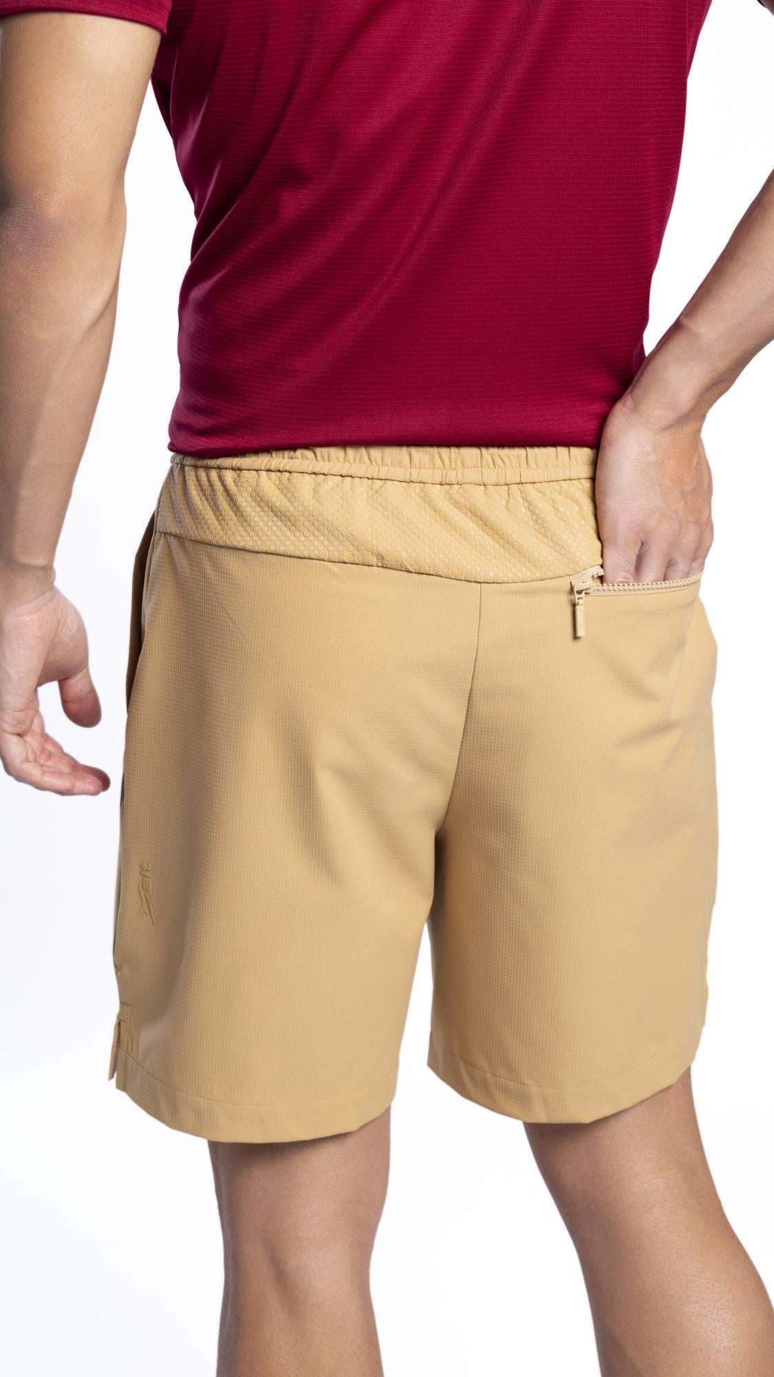 Xalt Life Quad Stretch Athletic Shorts Beige SHORTS