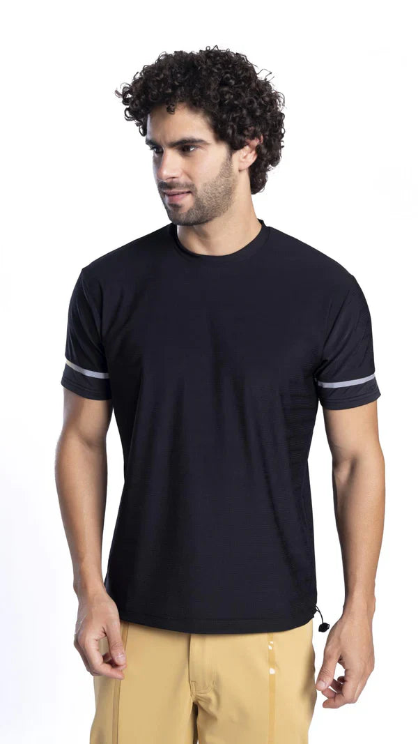 Xalt Life Stealth Tech Tee – men’s crew neck activewear T-shirt in Flex Grid Jacquard fabric