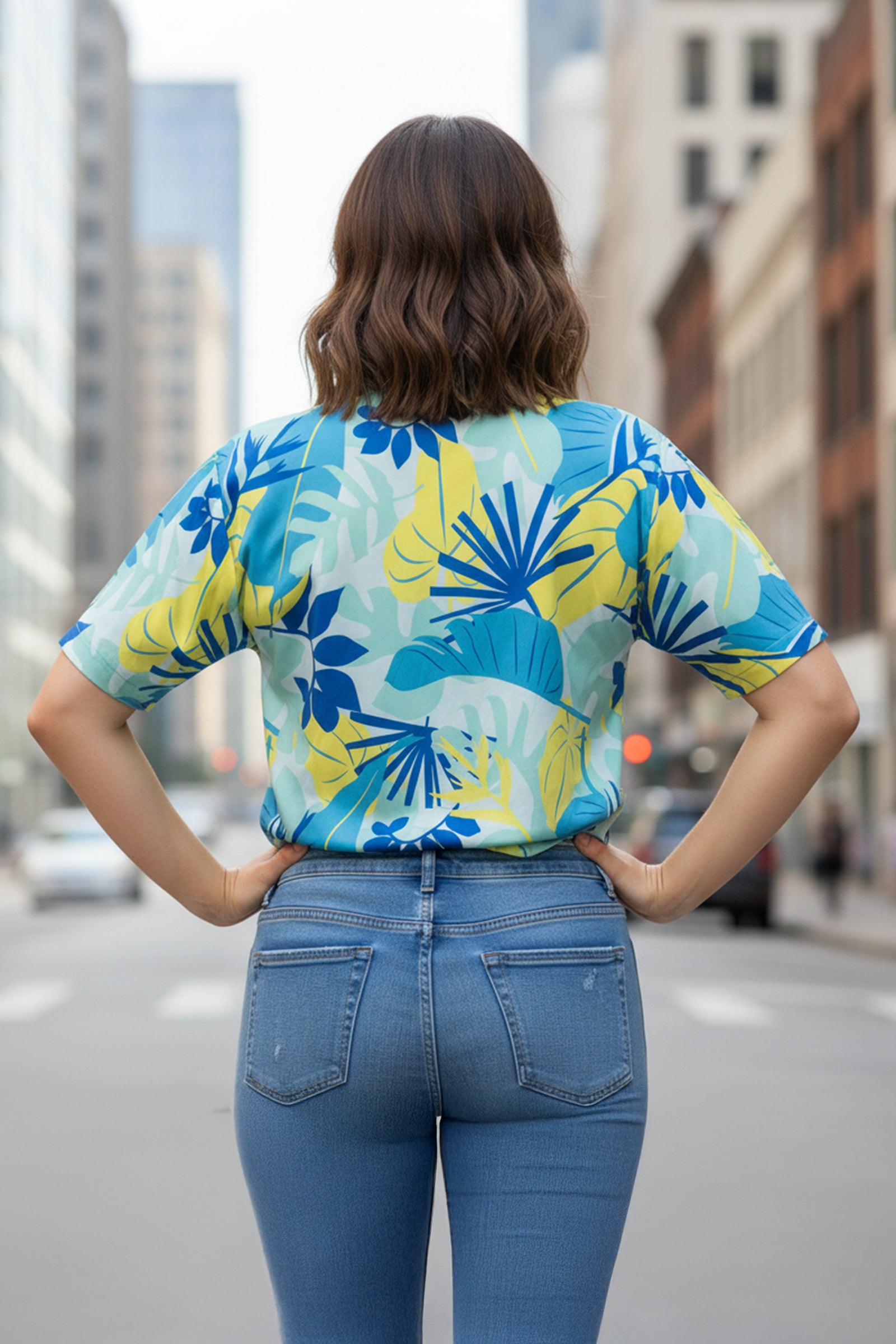 Tropical Tie-Knot Shirt – Women