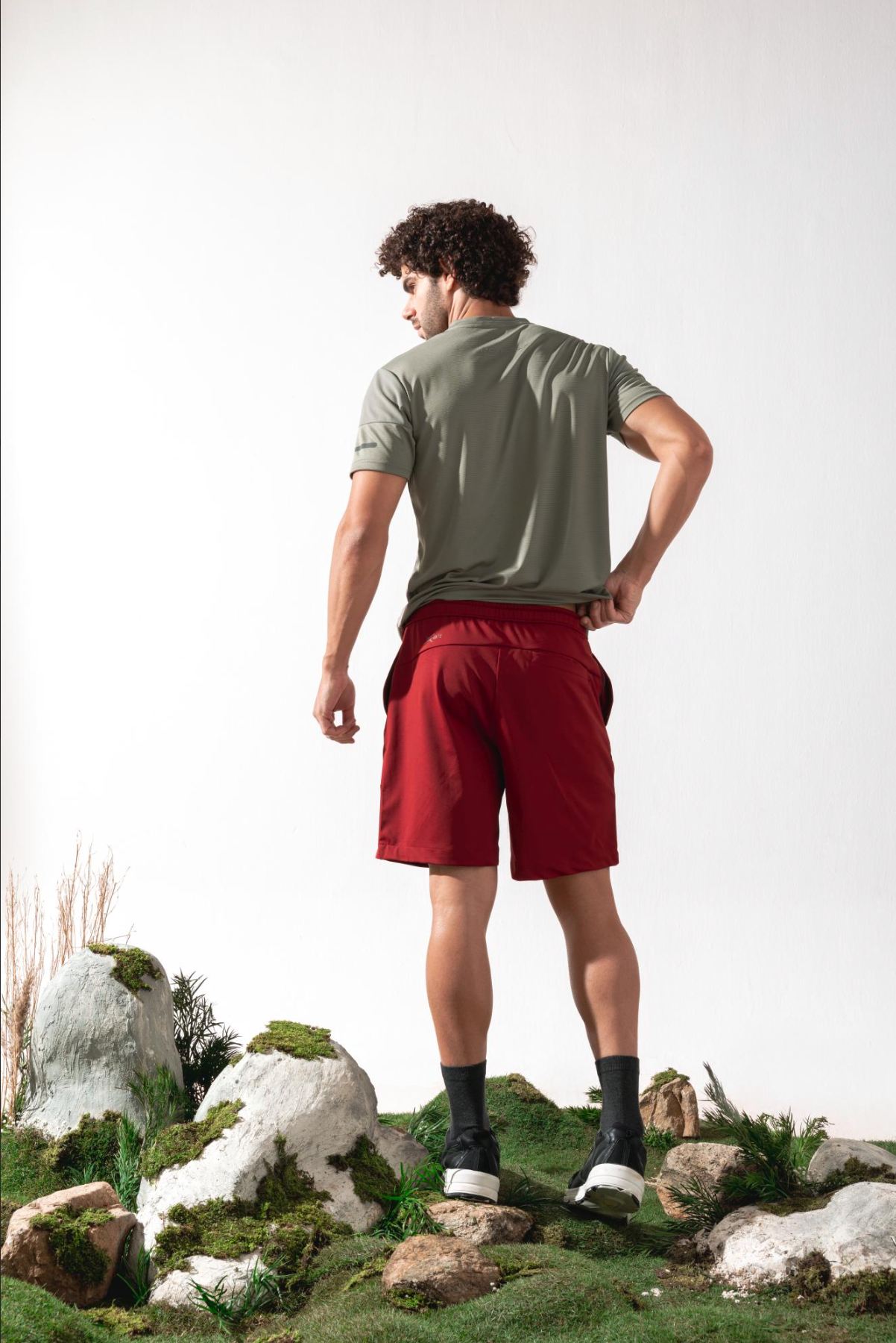 Xalt Life Urban Grid 1 Sage Green V NECK