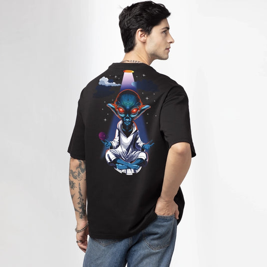 Alieno Budha Oversized Graphic Printed T-Shirt for Men