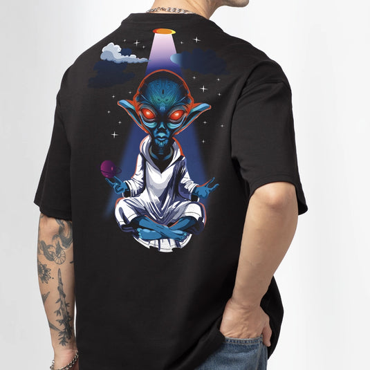 Alieno Budha Oversized Graphic Printed T-Shirt for Men