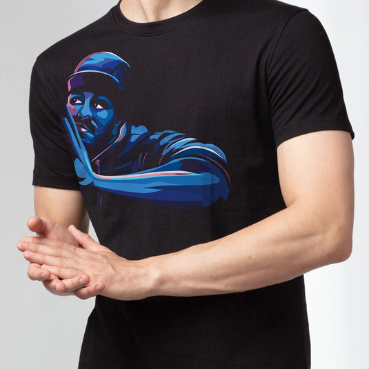 Blue Man Comfort Fit Black Art Printed T-Shirt for Men