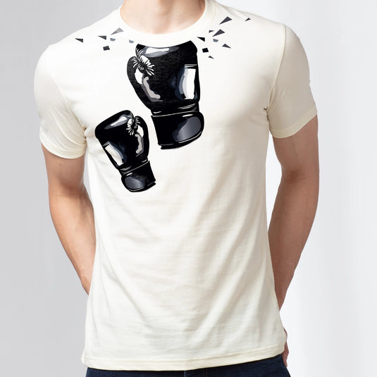 Boxing Hand Off White Graphic Printed T-Shirt for Men