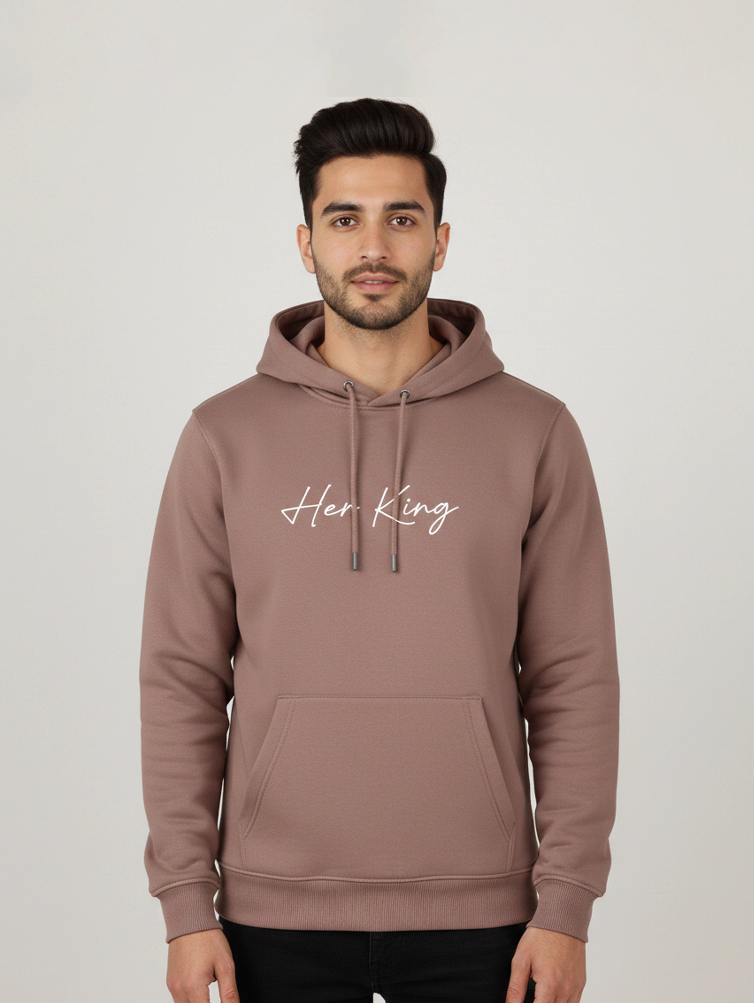His Queen & Her King Matching Couple Hoodies - Orchid