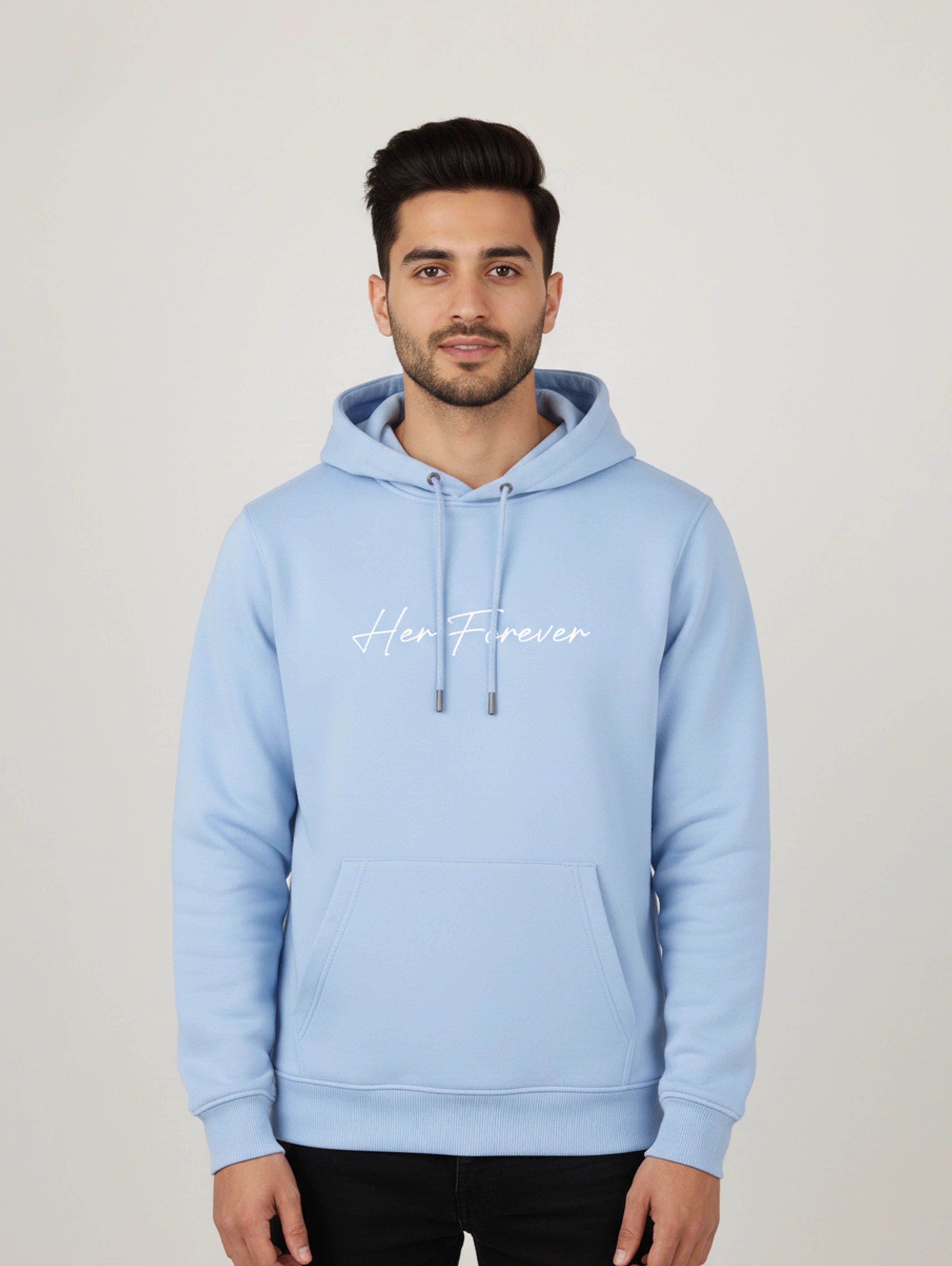 His Forever & Her Forever Matching Couple Hoodies - Sky Blue