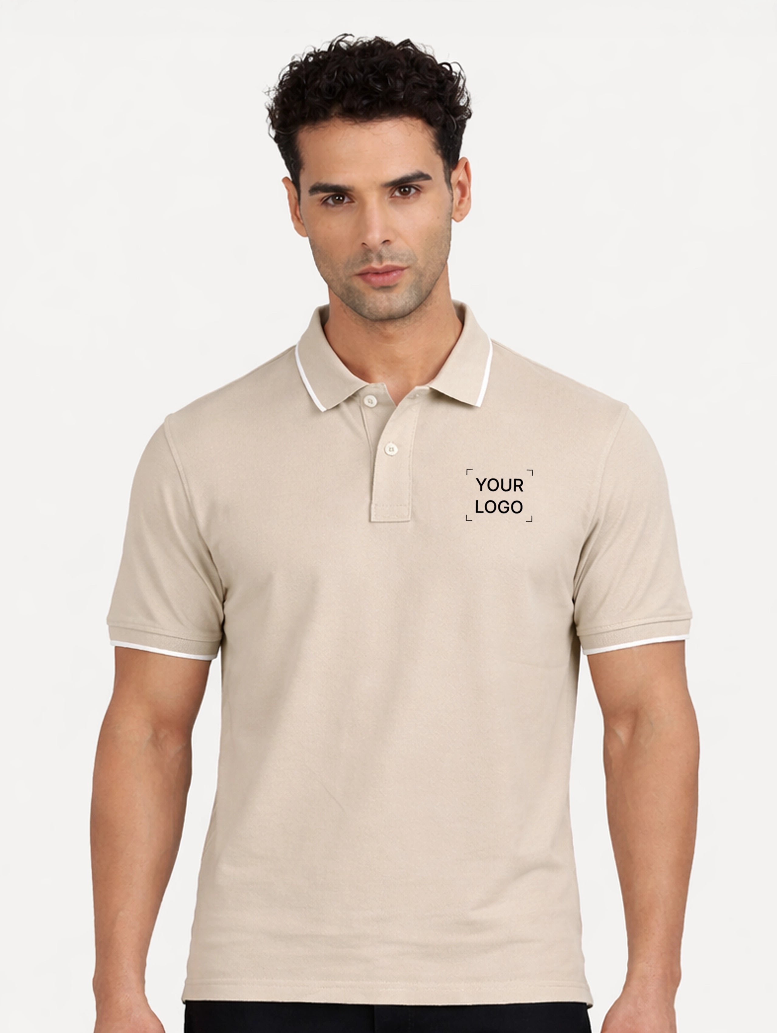 Men's Cotton Polo With Tipping - Skin