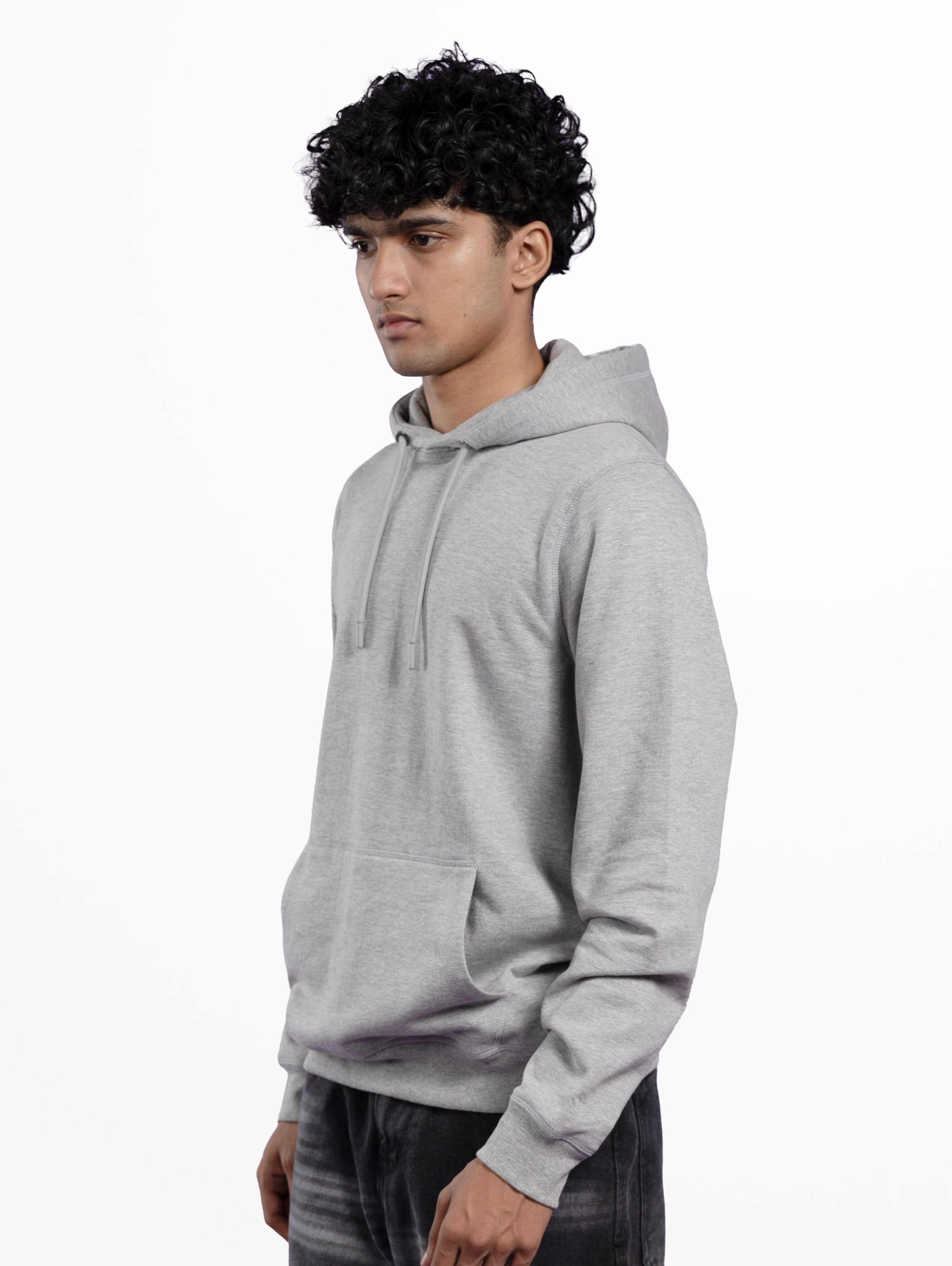 Custom Men’s Classic Raglan Sleeve Pullover Hoodie - Grey Melange