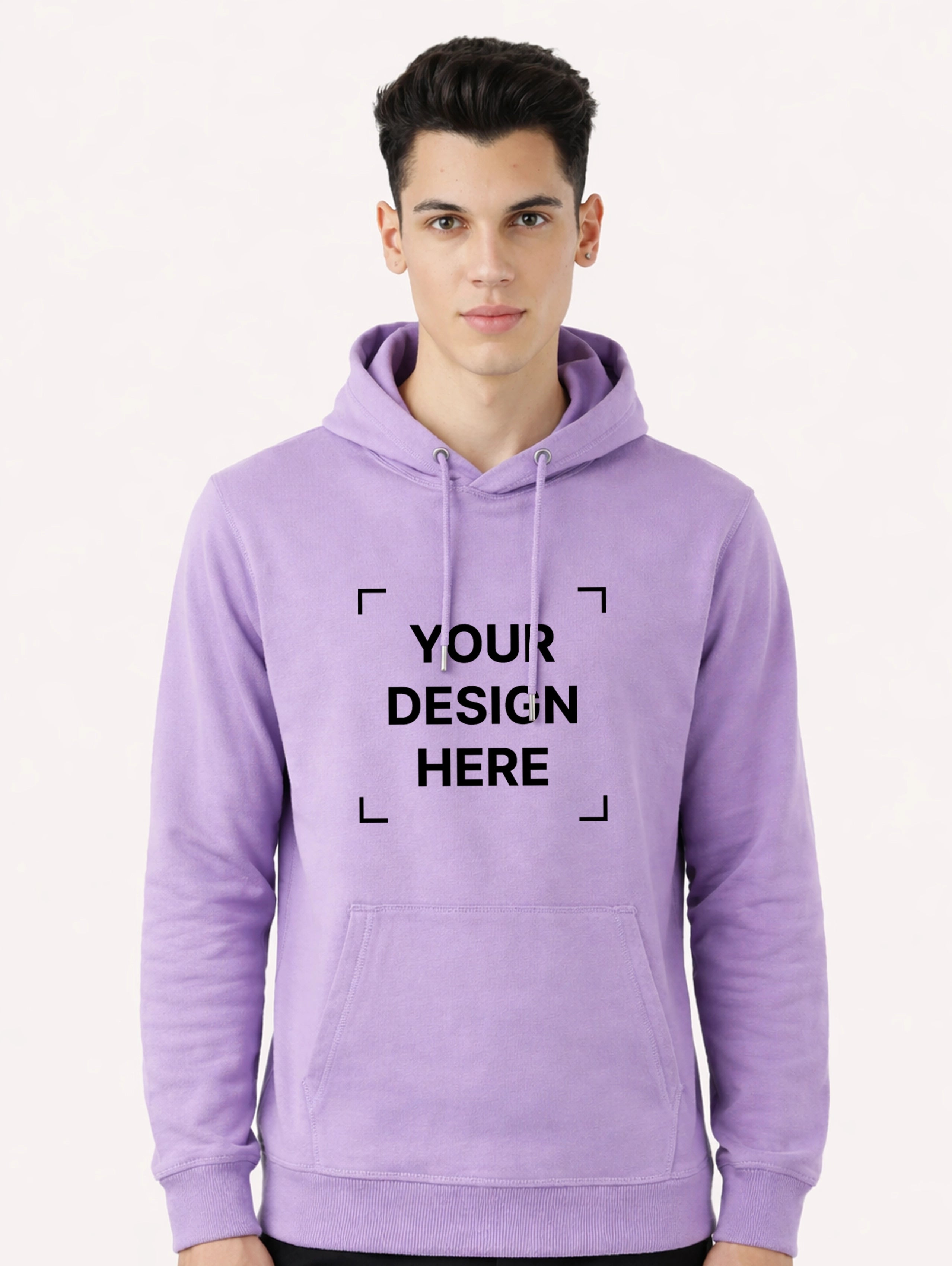 Men's Cotton Pullover Hoodie - Lavender