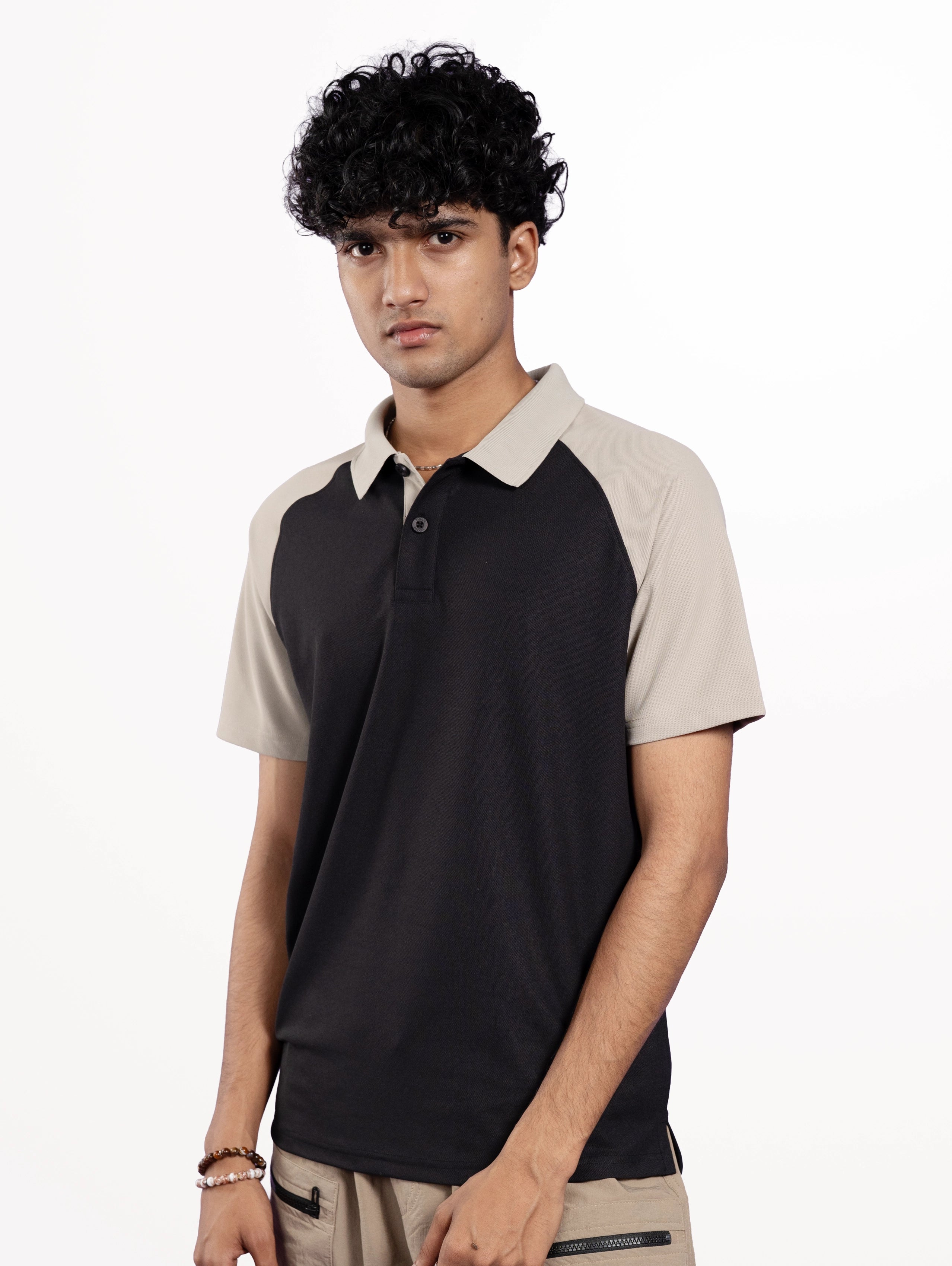Custom Men’s Raglan Sleeve Performance Polo - Black