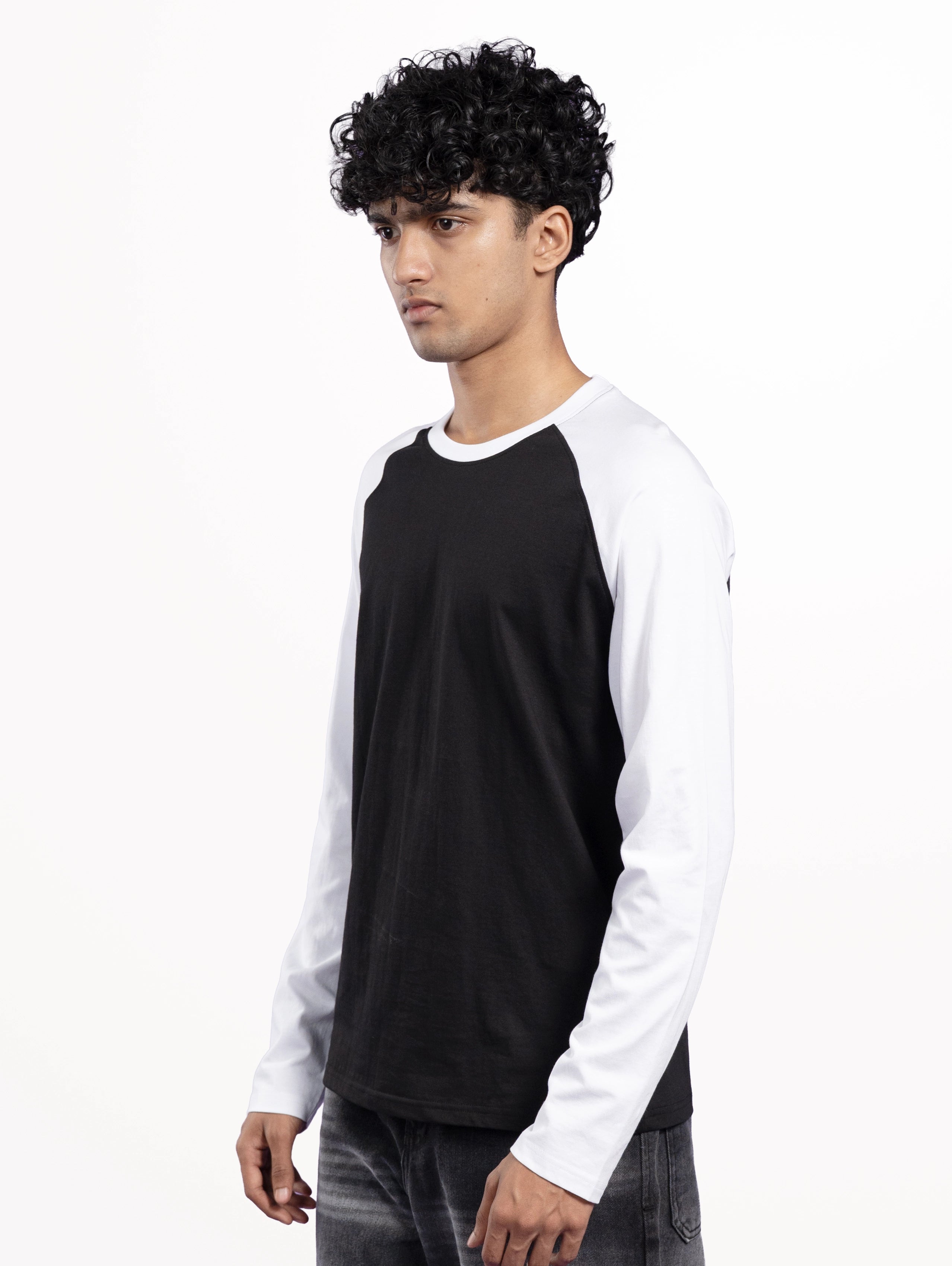 Custom Men’s Classic Raglan Sleeve Sweatshirt - Black