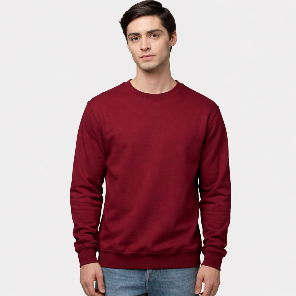 Men's Cotton Sweatshirt - Maroon