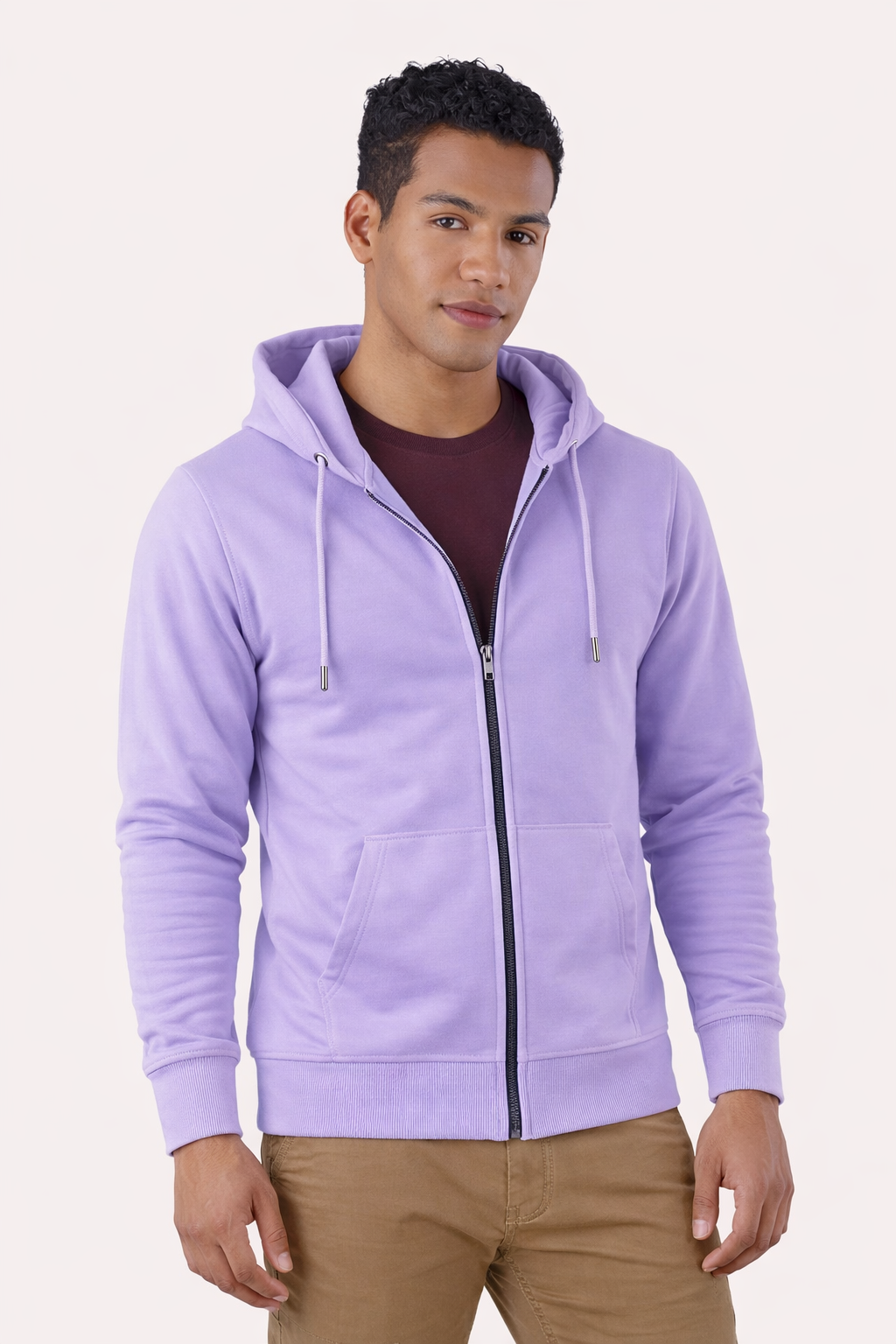 Custom Men’s Classic Zipper Hoodie - Lavender