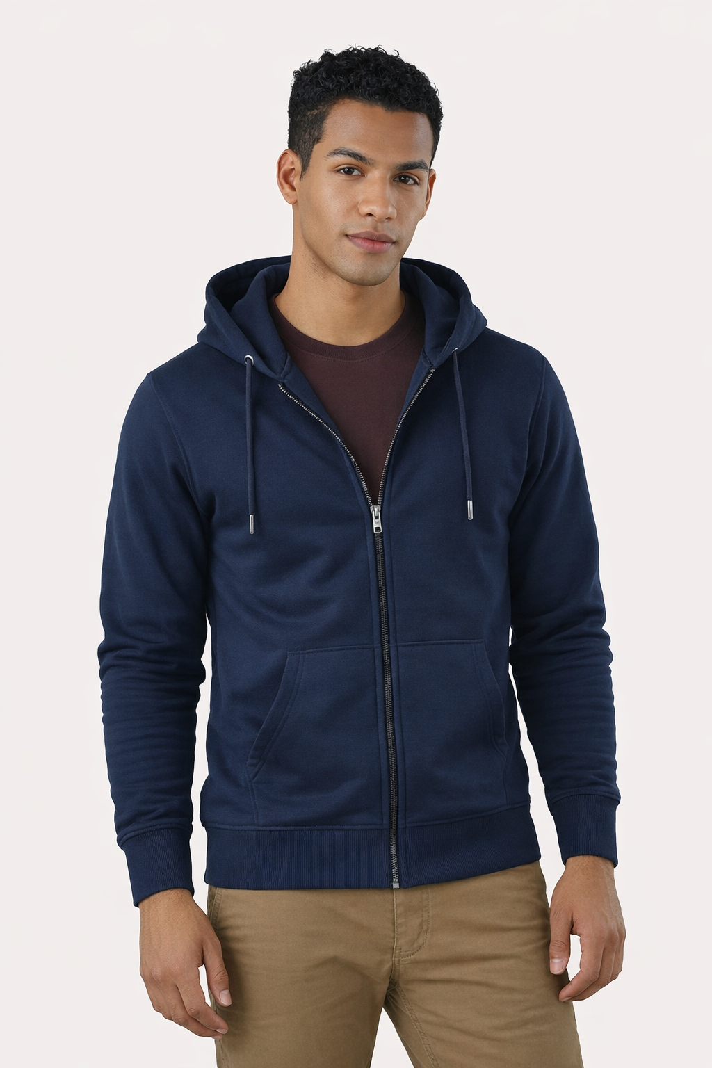 Custom Men’s Classic Zipper Hoodie - Navy