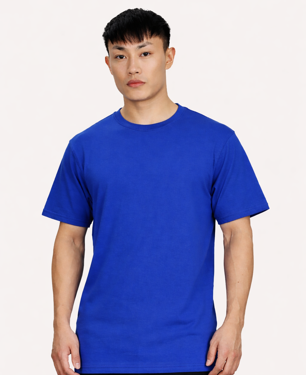 Custom Men’s Cotton Regular Fit Round Neck Half Sleeve T-Shirt - Royal Blue