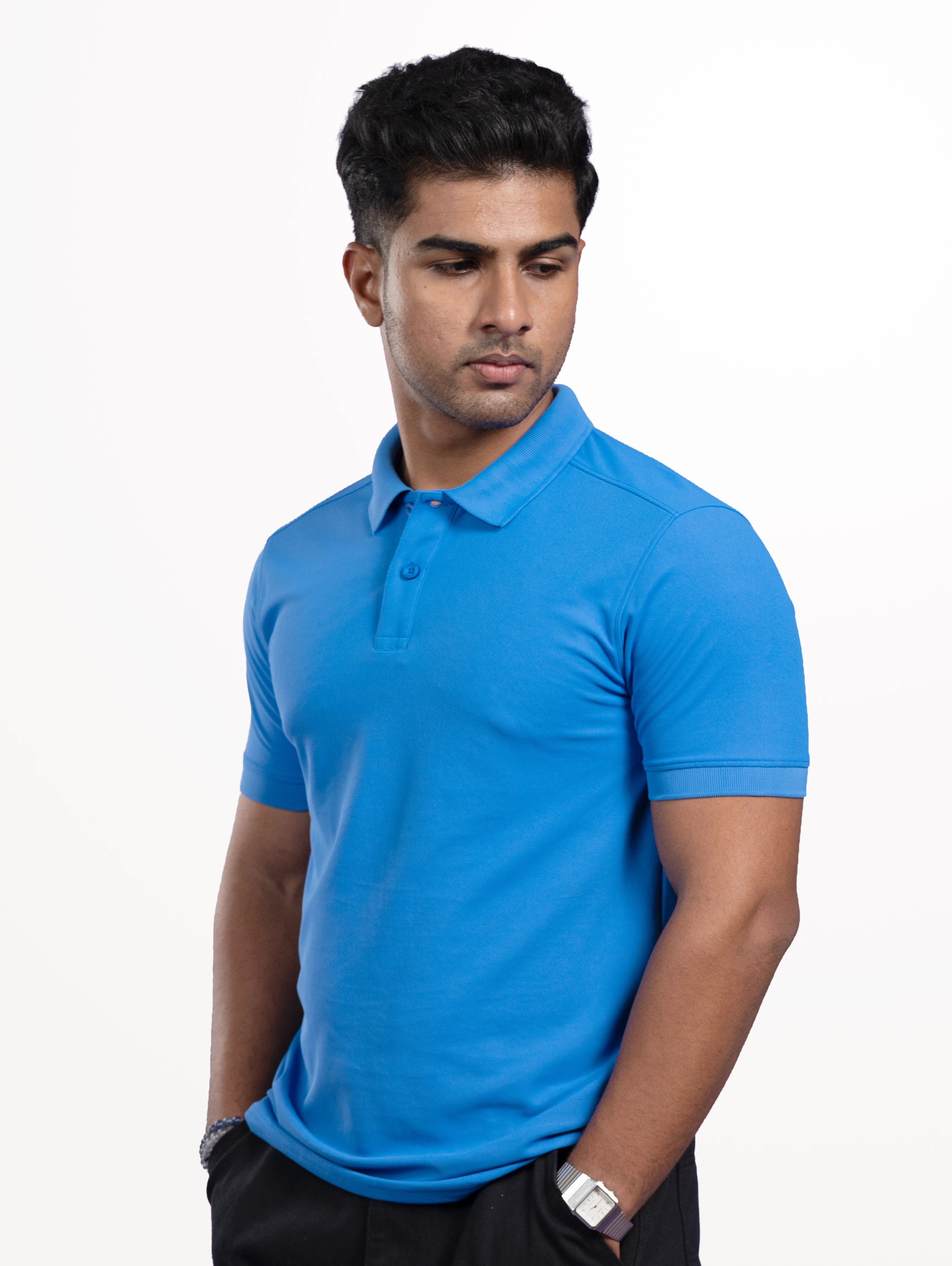 Custom Men’s Performance Polo - Strong Blue