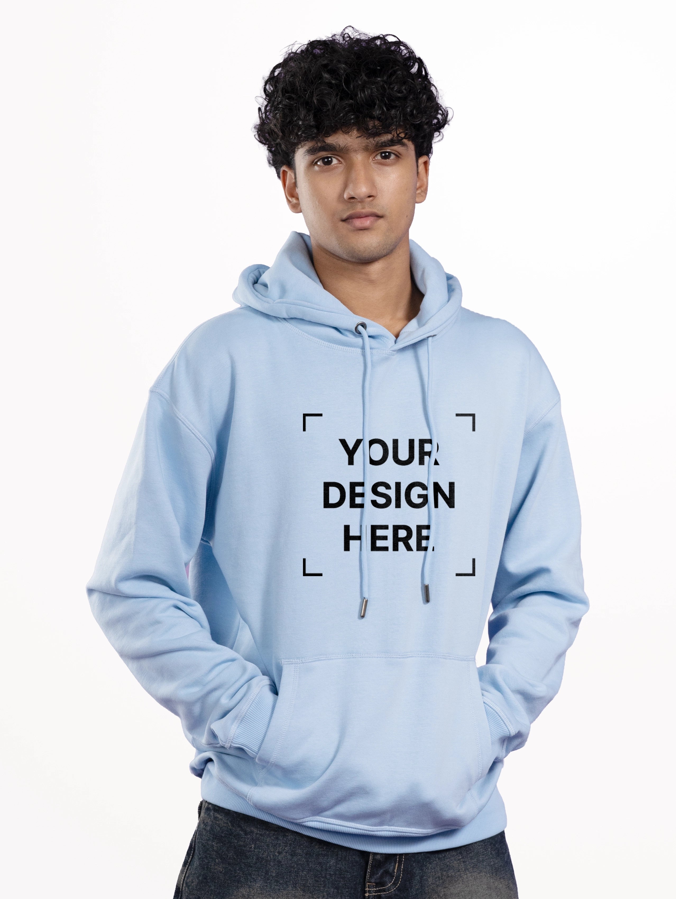 Custom Premium Oversized Pullover Hoodie - Sky Blue