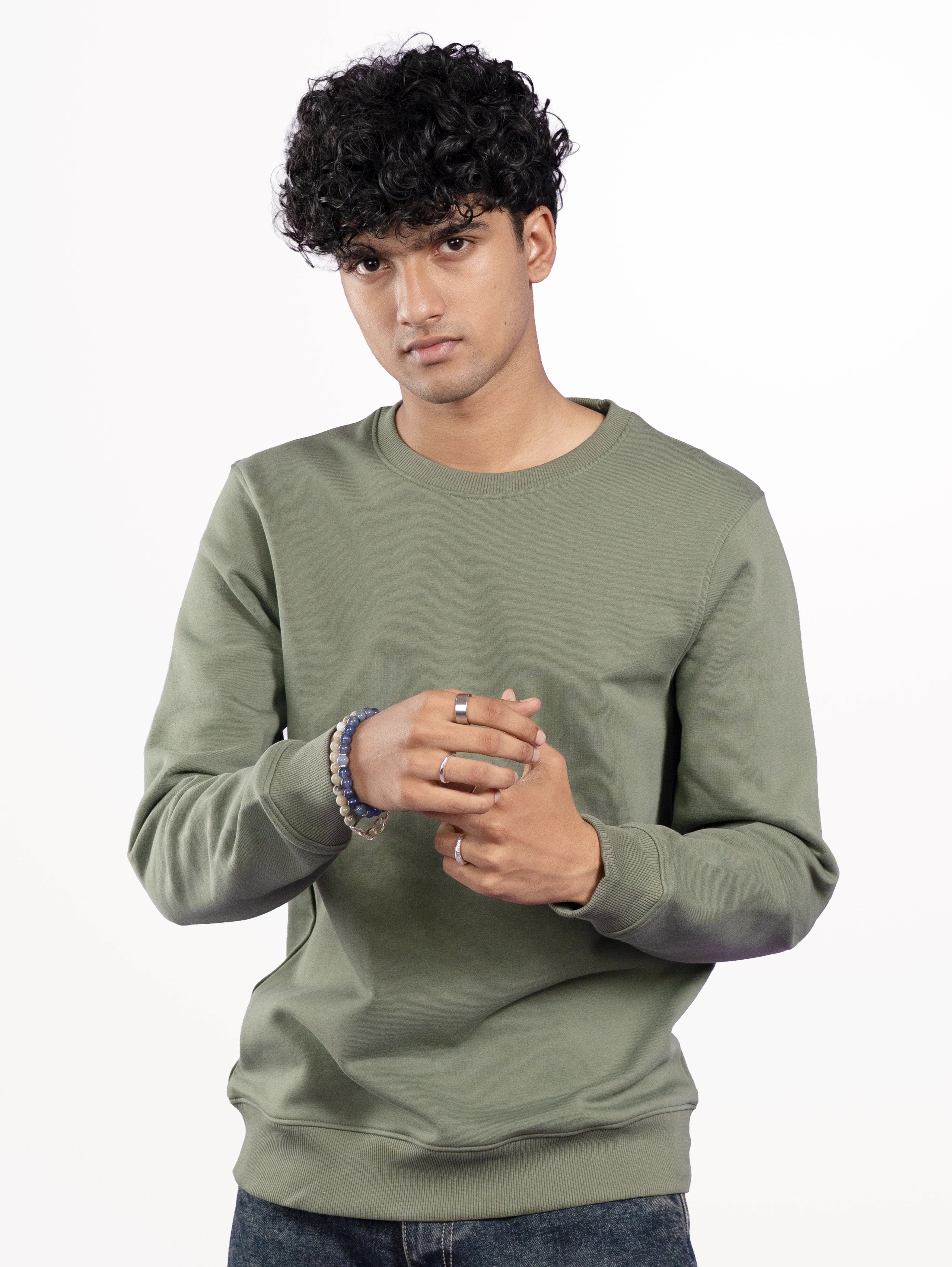 Custom Men’s Premium Sweatshirt - Sage Green