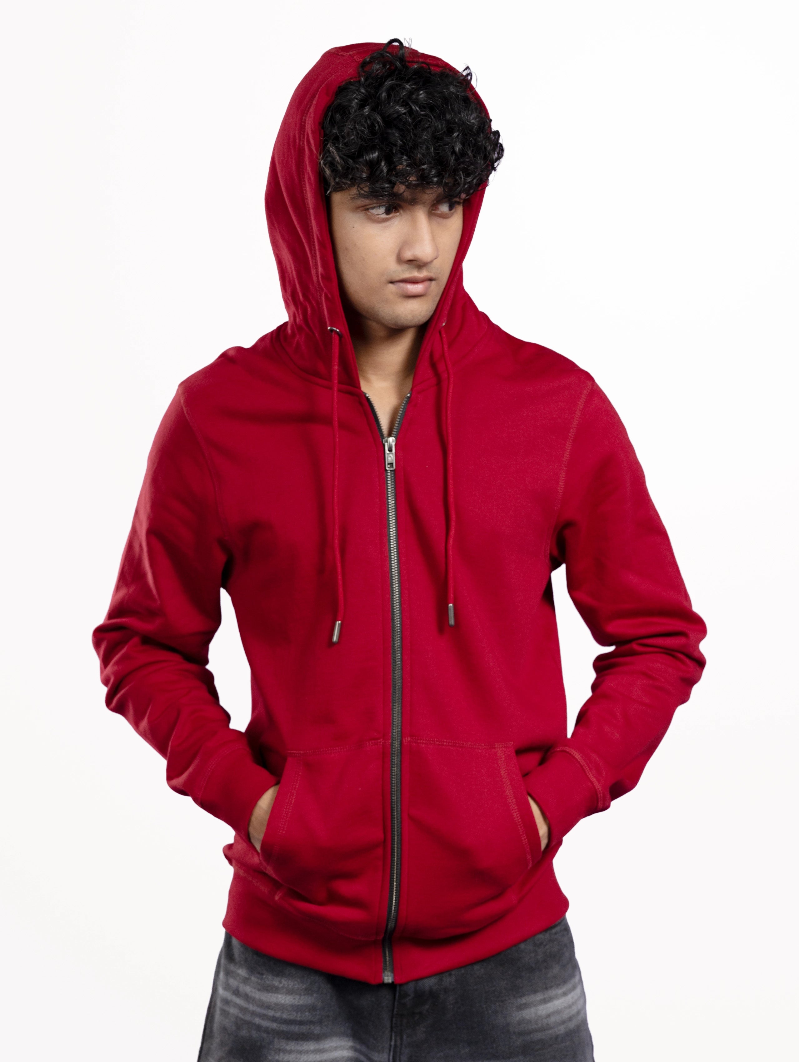 Custom Men’s Premium Zipper Hoodie - Red
