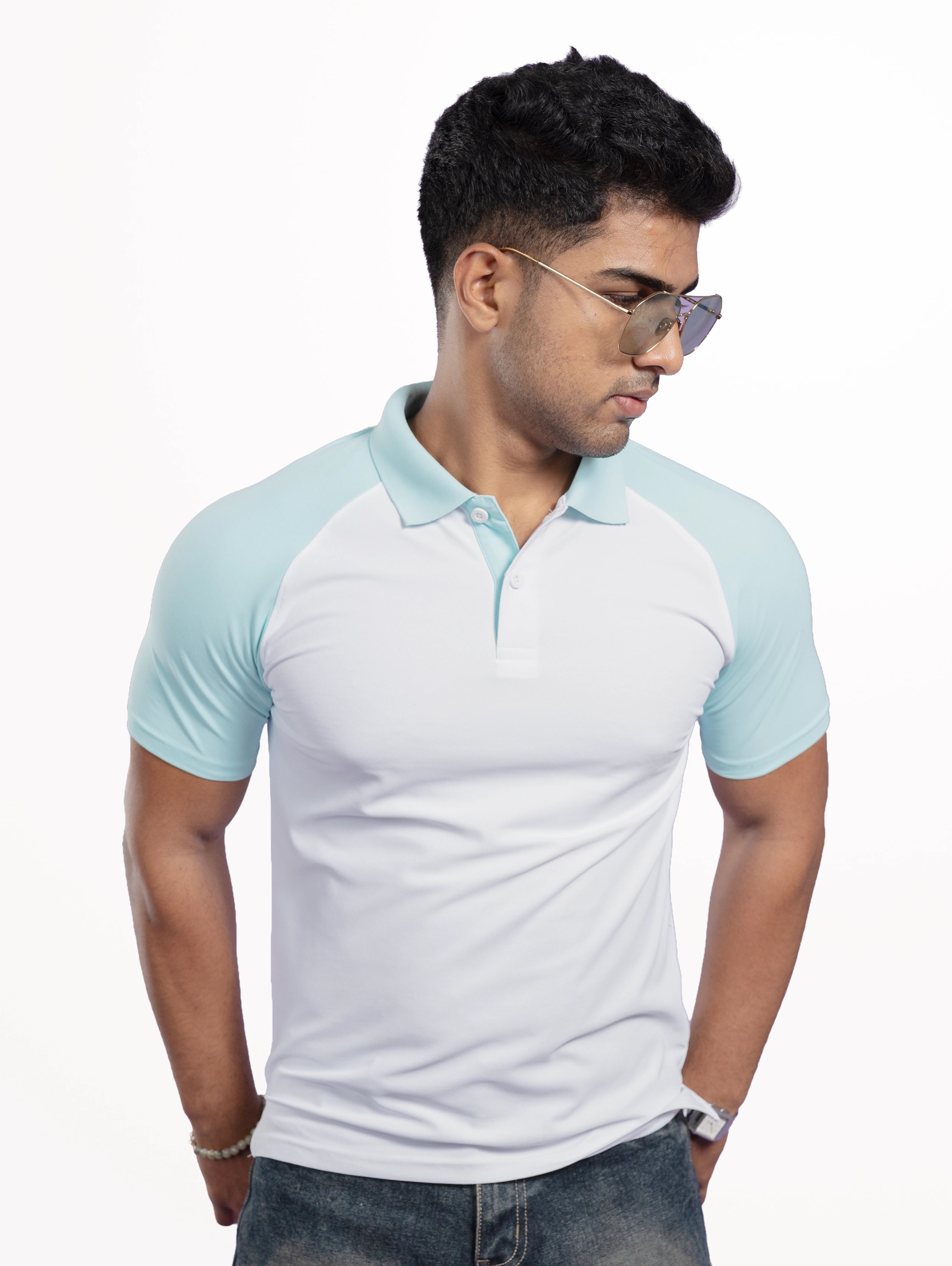 Men's Raglan Sleeve Performance Polo - White