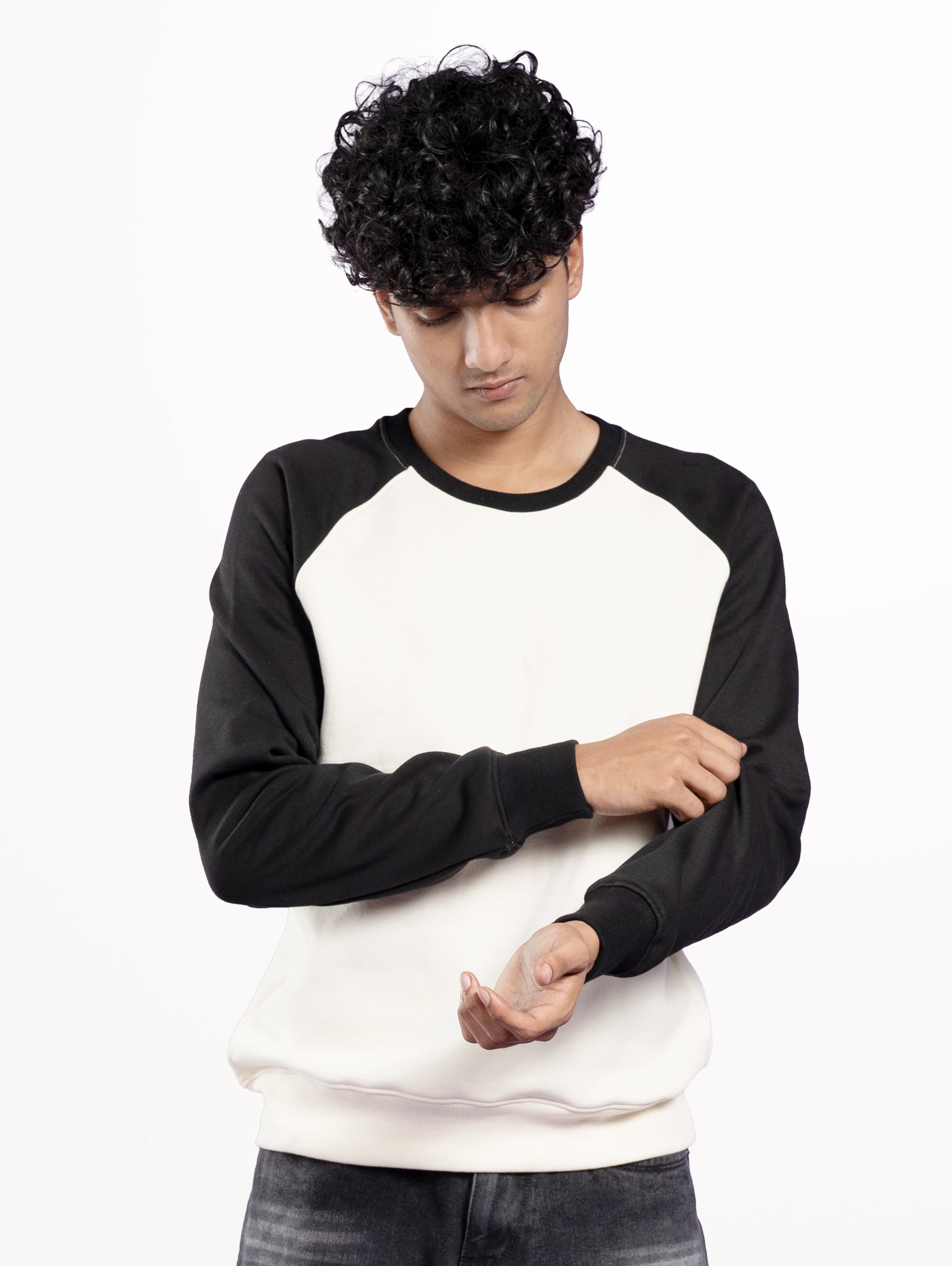 Custom Men’s Raglan Sleeve Premium Sweatshirt - Off-White