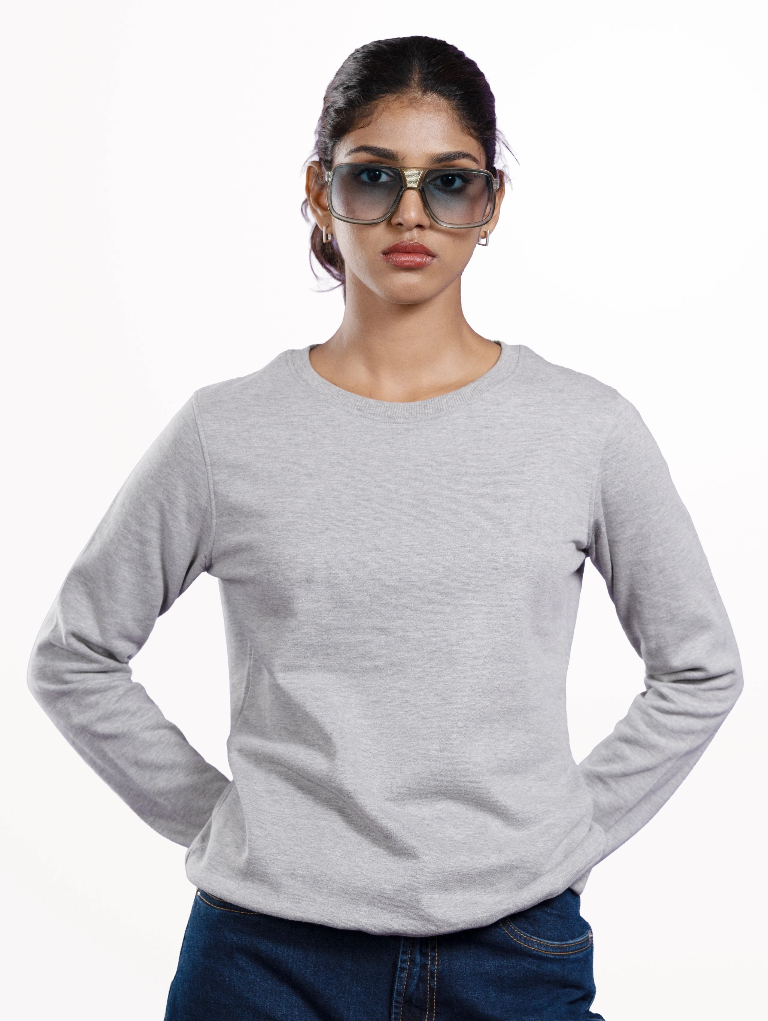 Custom Women's Classic Sweatshirt - Grey Melange