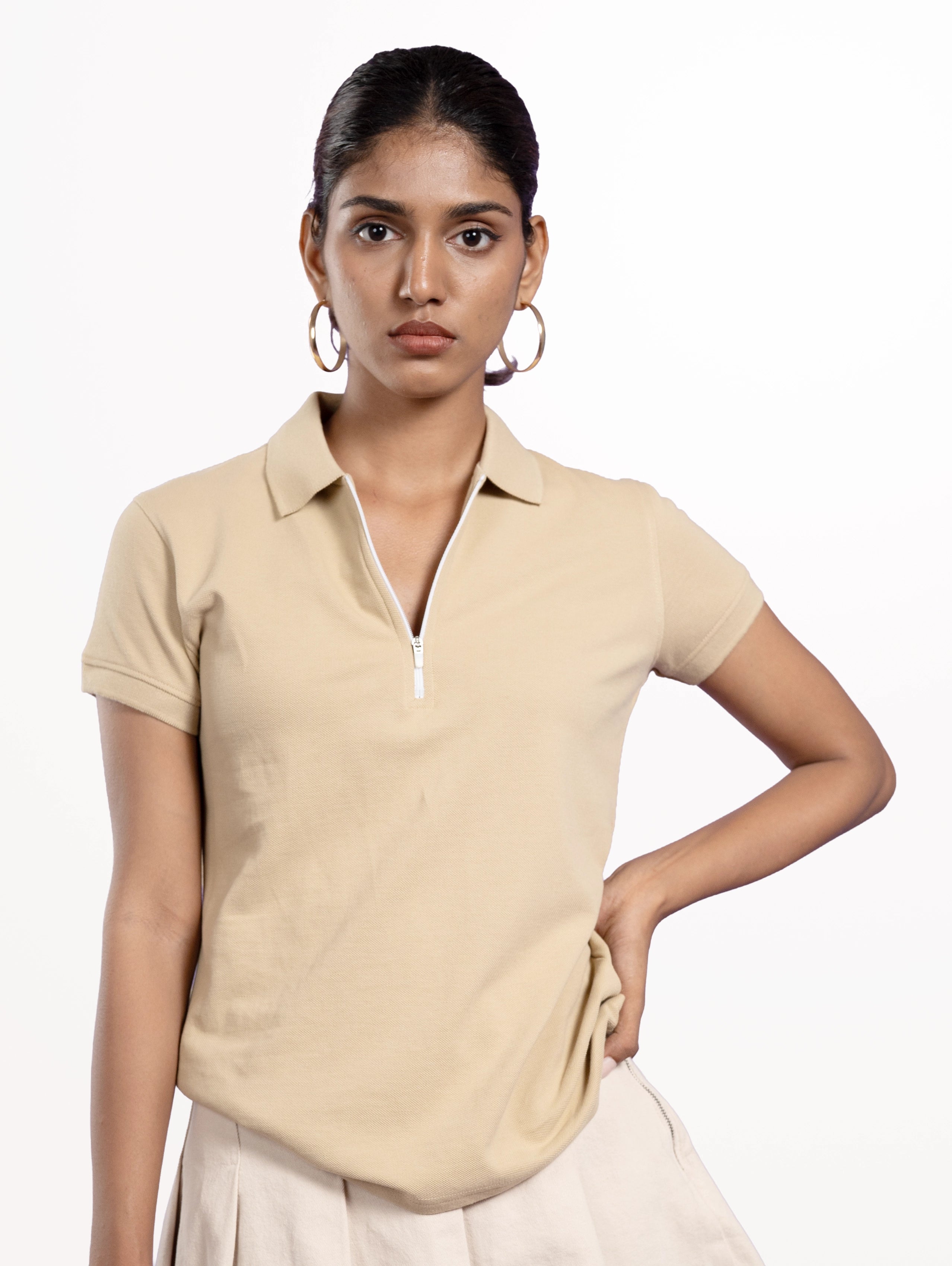 Custom Women's Classic Zipper Polo - Skin