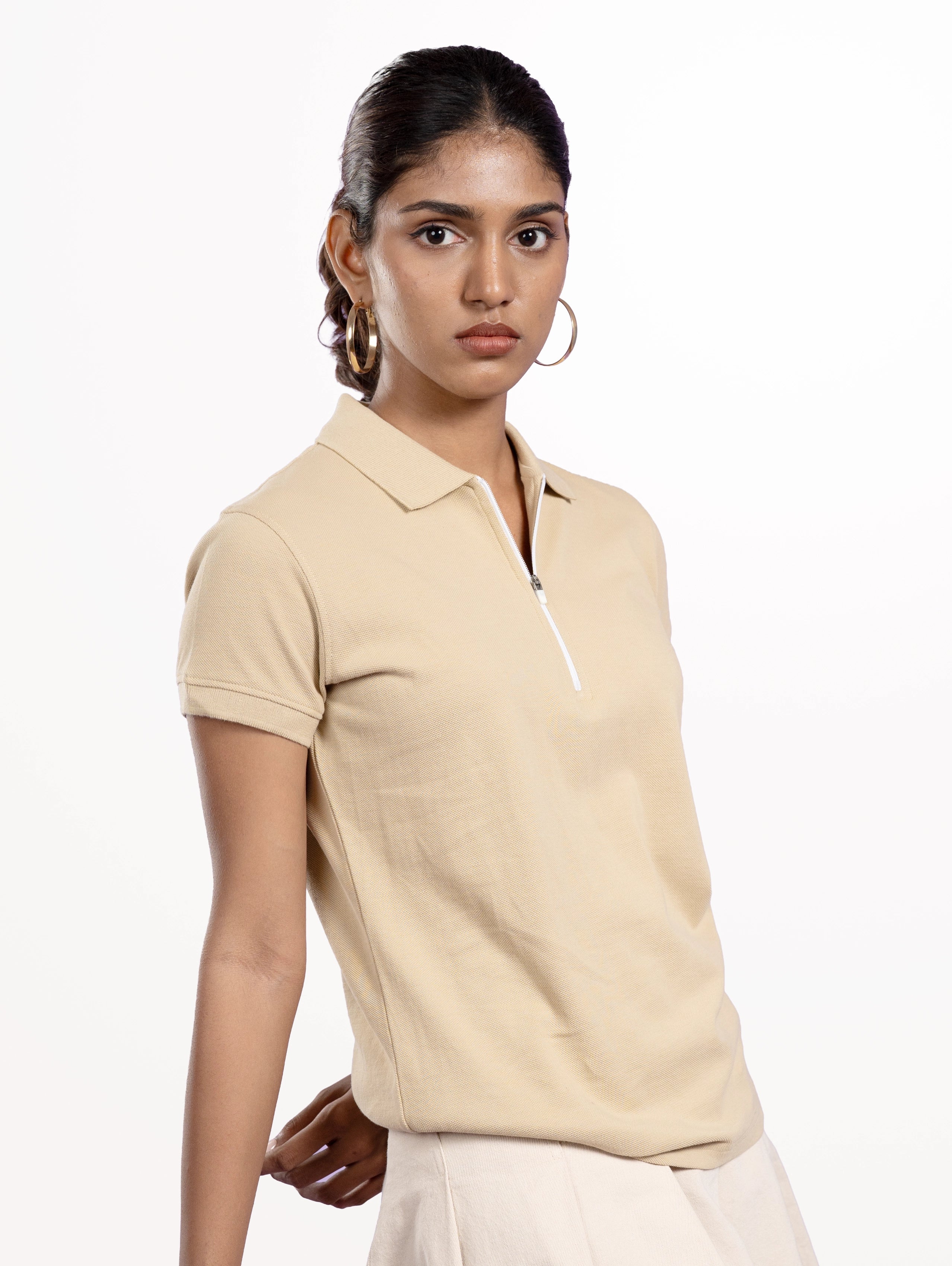 Custom Women's Classic Zipper Polo - Skin