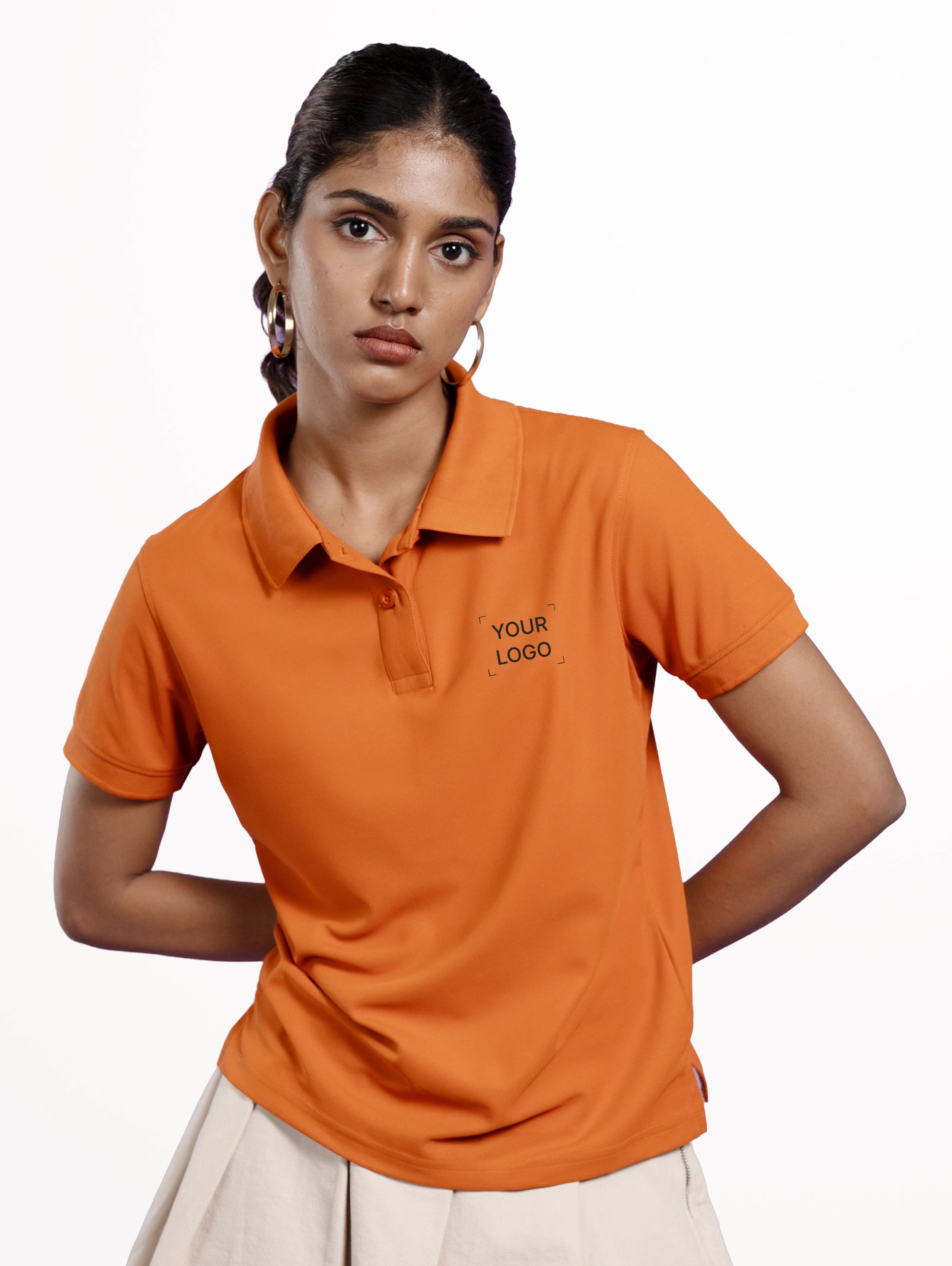 Women's Performance Polo - Woody Orange