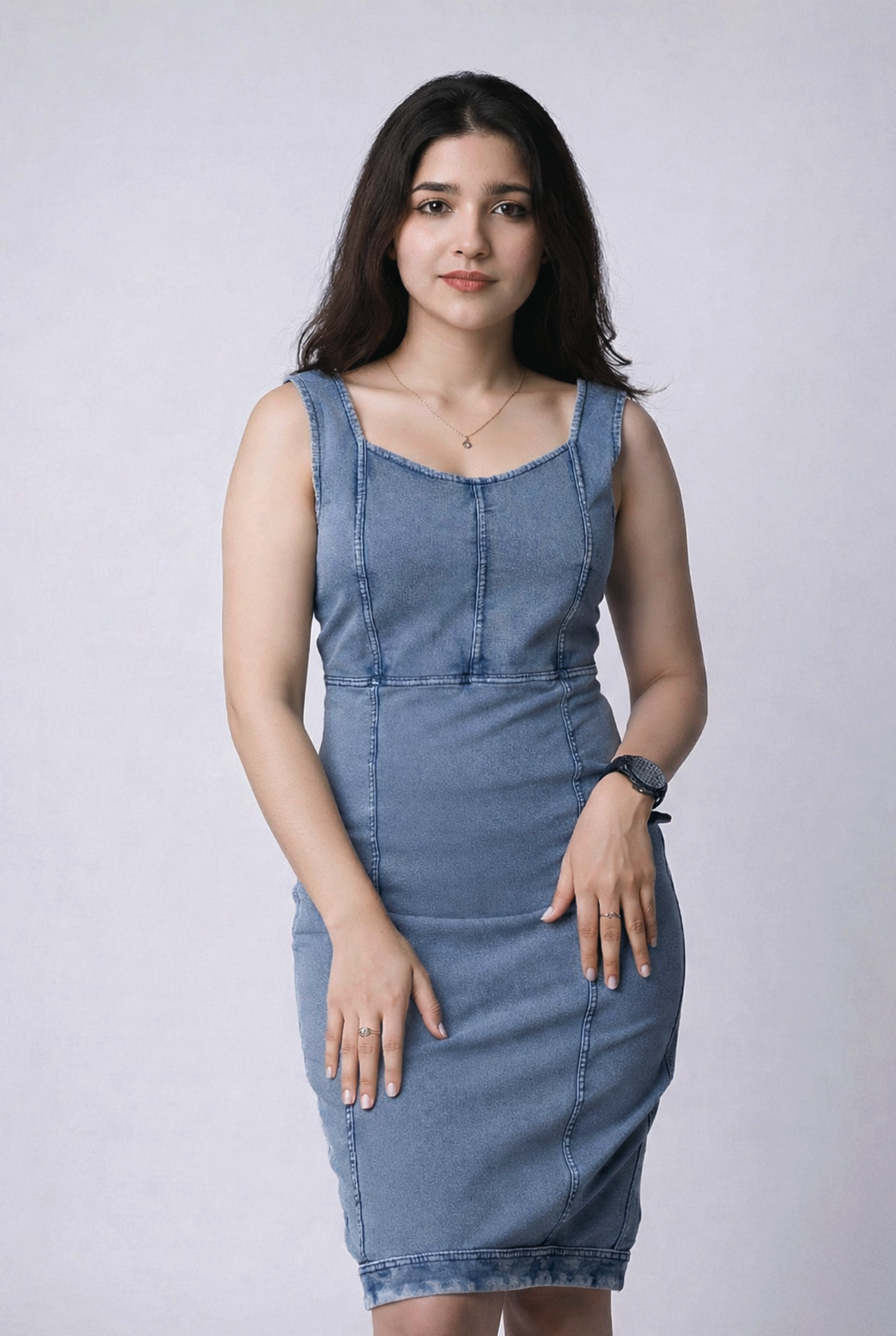 Denim Dash Sleeveless Bodycon