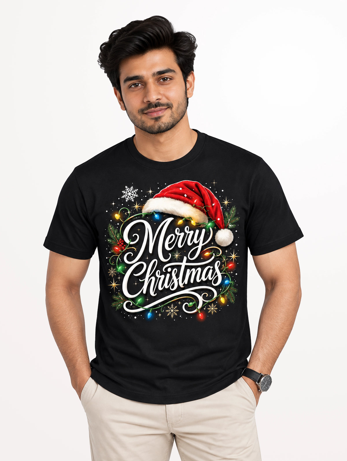 Festive Typography Christmas T-Shirt