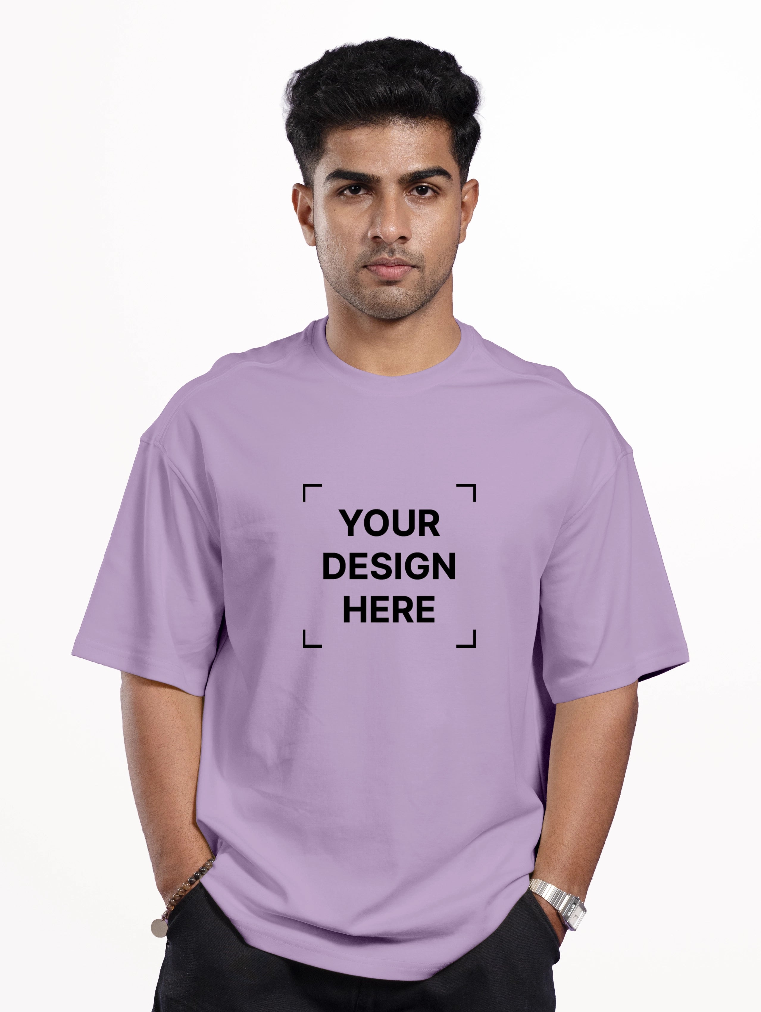 French Terry Oversized T-Shirt - Lavender