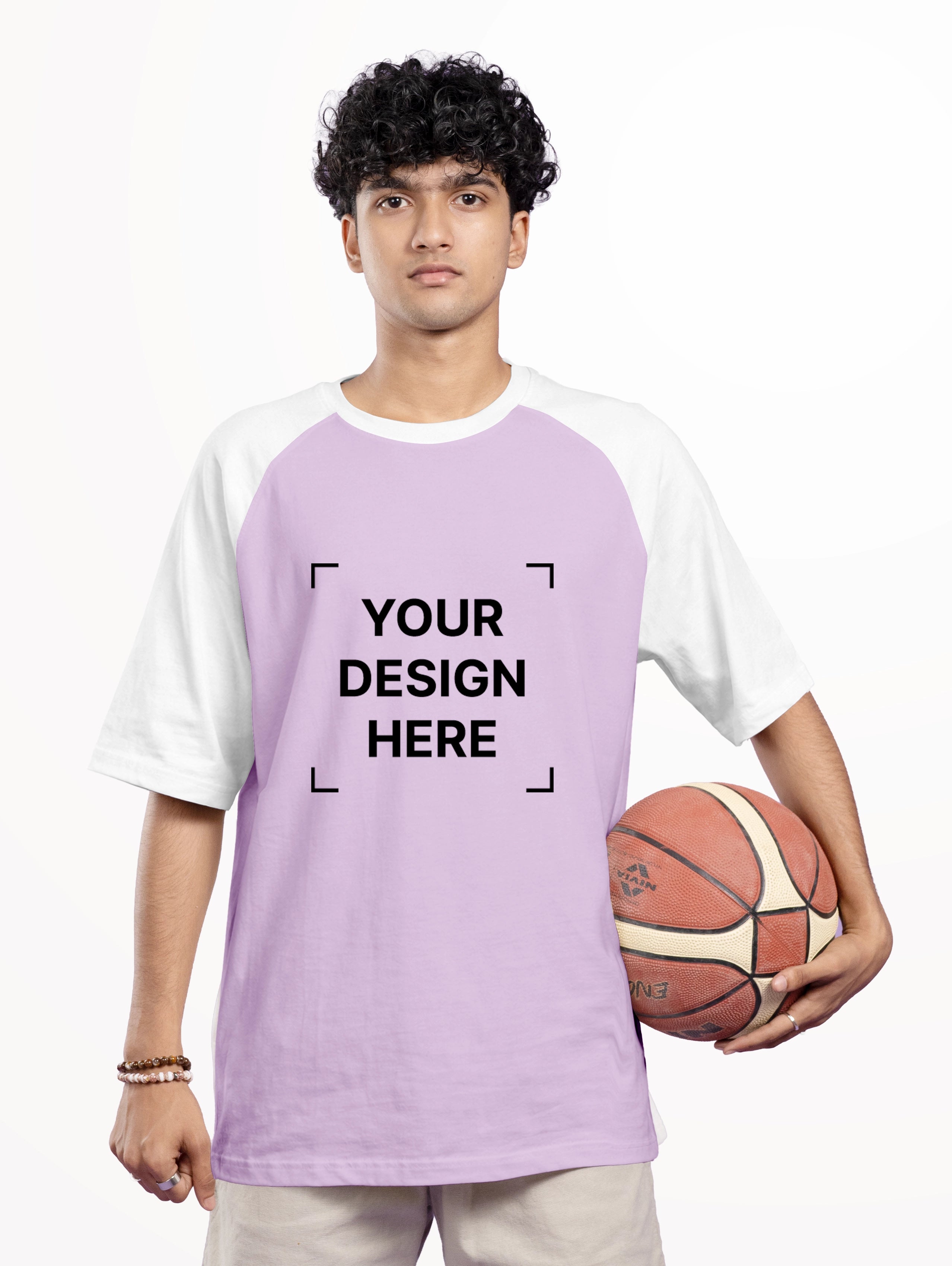 French Terry Raglan Sleeve Oversized T-Shirt - Lavender