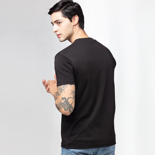 Good Time Graphic Design Printed Black T-Shirt for Men