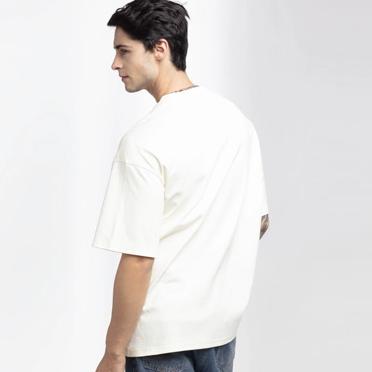 Good Time Printed Oversized White T-Shirt for Men