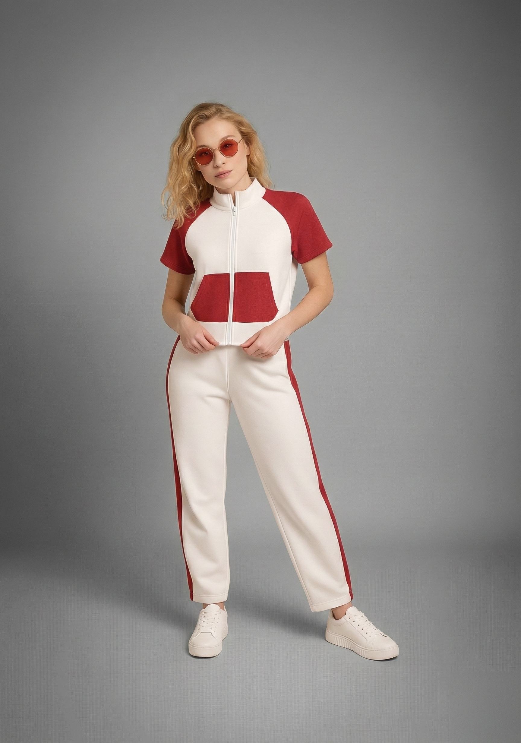 Jog & Joy Zipper Suit - Red