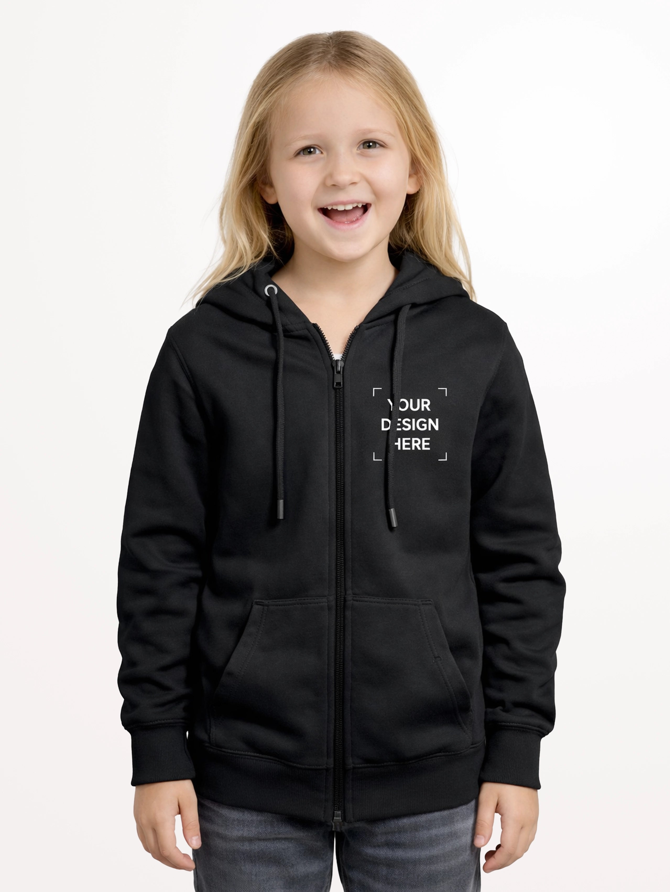 Junior's Blend Zipper Hoodie - Black