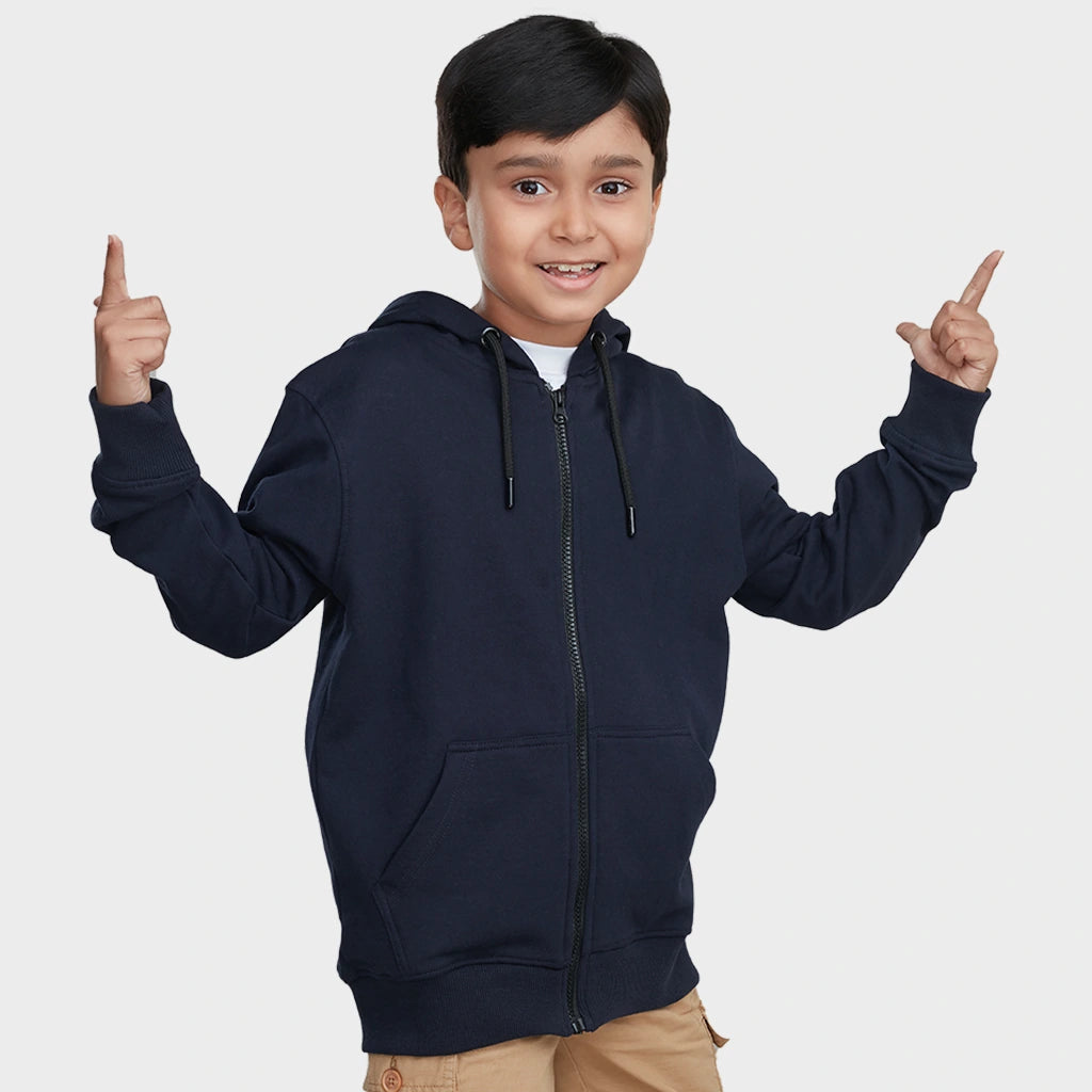 Junior Boys Sturdy Cotton Hoodie Zip Up